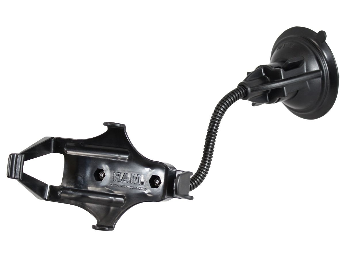 RAM Mounts Saugfuss-Halterung Garmin GPSMAP 176/196/296/396/495/496 - flexibler Arm (ca. 150 mm), Halteschale, im Polybeutel