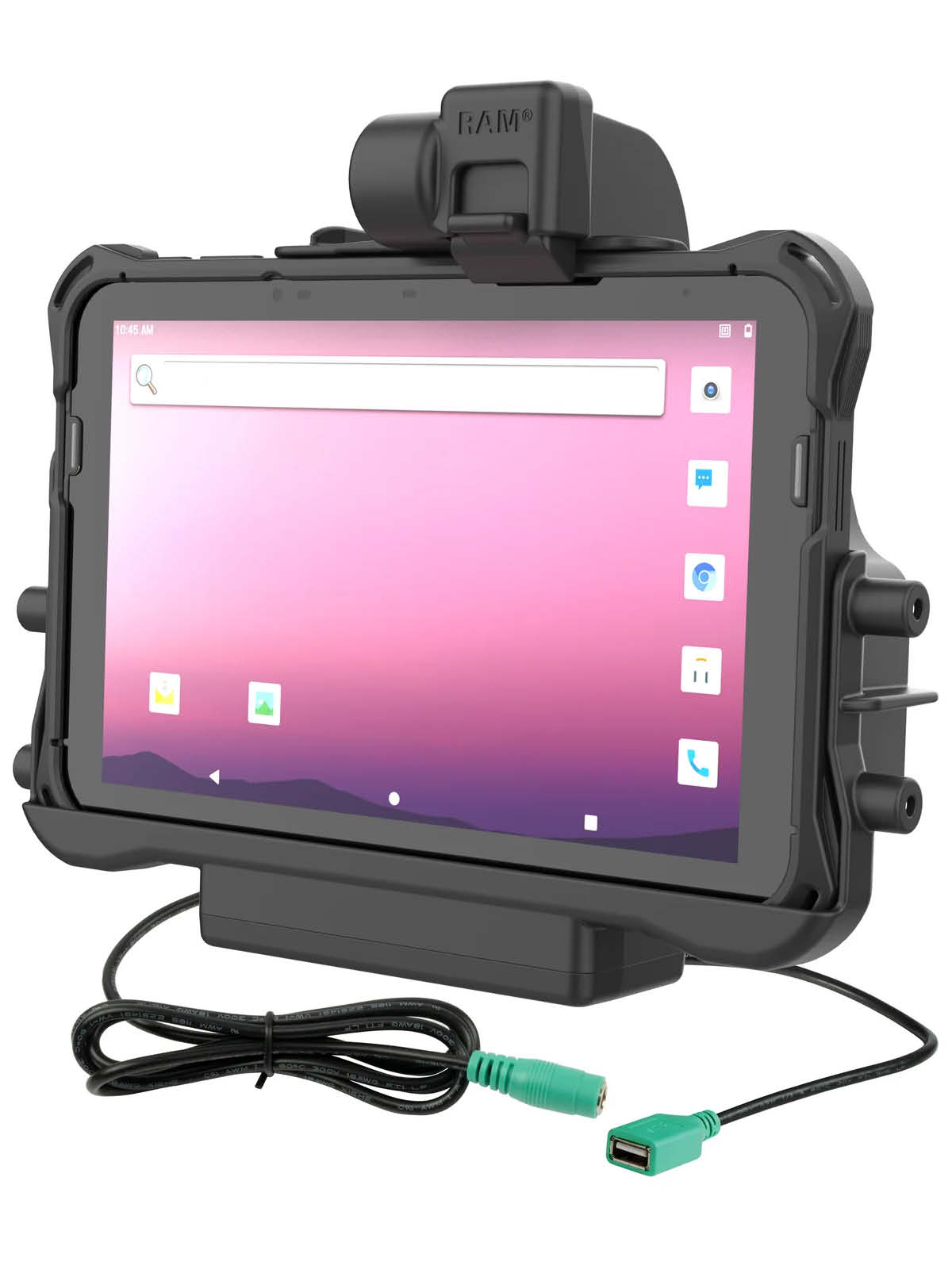 RAM Mounts Form-Fit Halteschale (Schnappverschluss) für Honeywell ScanPal EDA10A Tablet in OEM-Schutzhülle - 5.5mm DC & USB-A-Anschluss