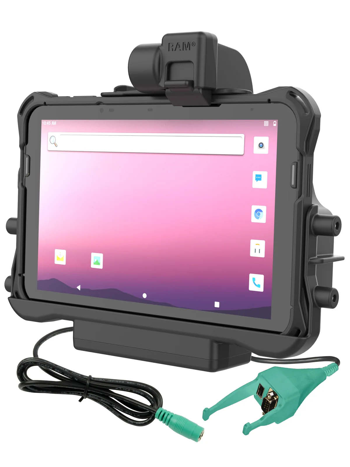 RAM Mounts Form-Fit Halteschale (Schnappverschluss) für Honeywell ScanPal EDA10A Tablet in OEM-Schutzhülle - 5.5mm DC & Dual USB-A/DB-Sub-Anschluss