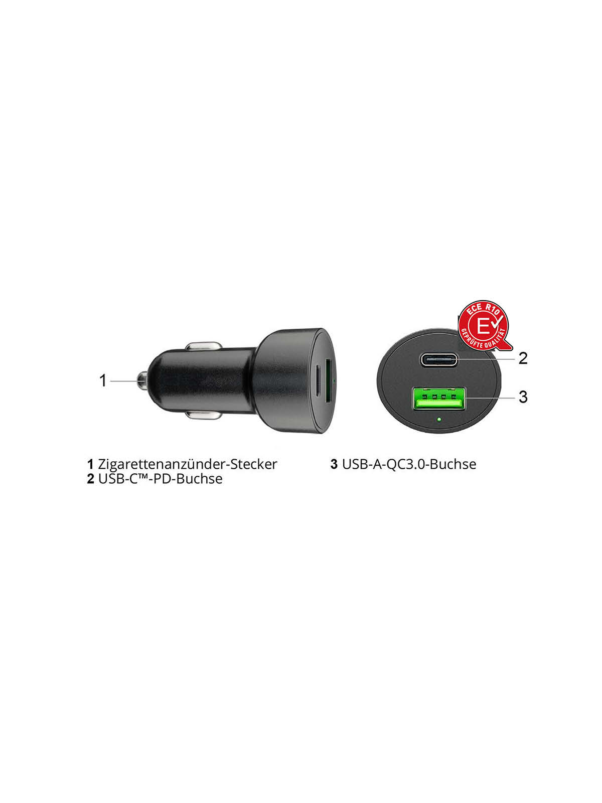 Comount Dual USB Car-Charger A/C