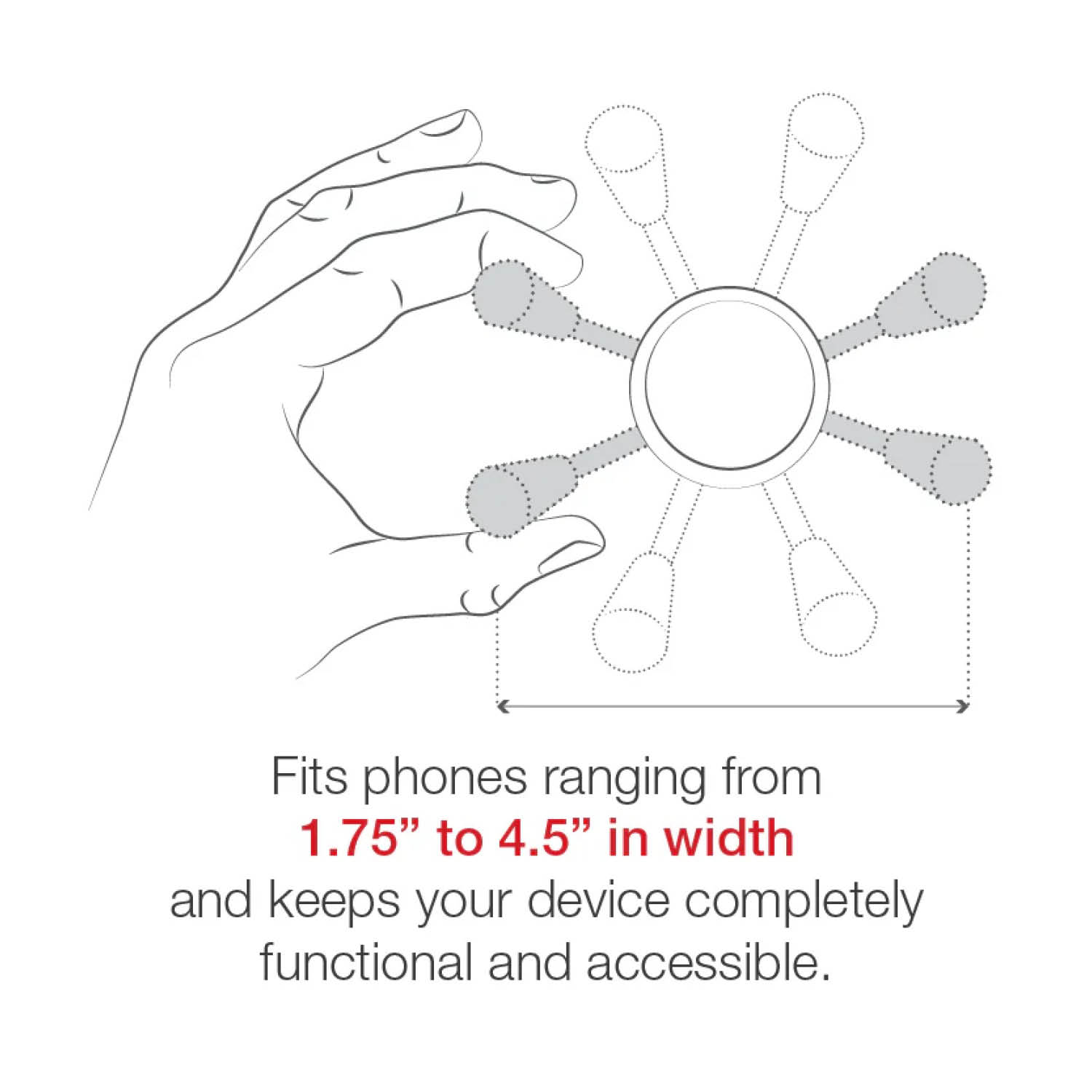 RAM Mounts X-Grip Might Buddy Saugfuß-Halterung für Smartphones (Verbundstoff) - Bis 114,3 mm Breite - Kurzer Verbindungsarm - Twist-Lock Saugfuß - B-Kugel (1 Zoll)