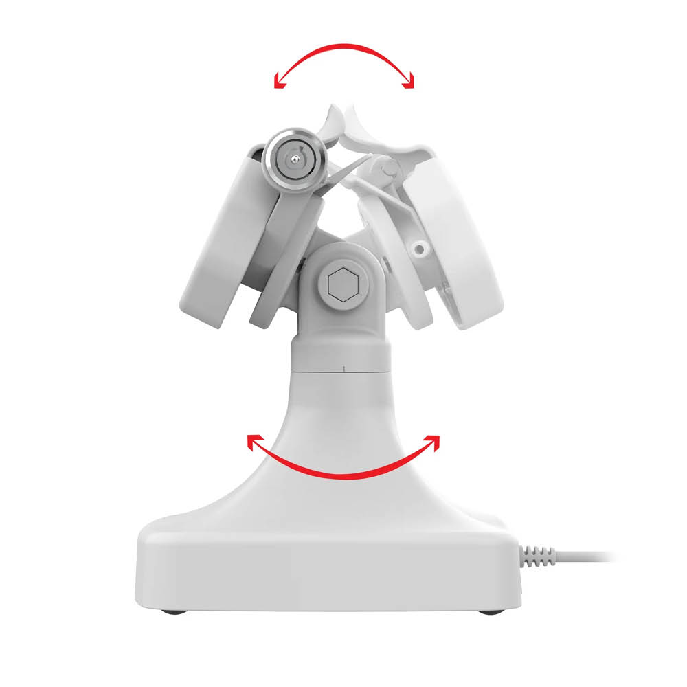 RAM Mounts GDS® Uni-Conn™ Stand-Dockingstation dreh-/schwenkbar - abschließbar, USB-C, 2 USB-A, Pogo Pins rückseitig, hellgrau