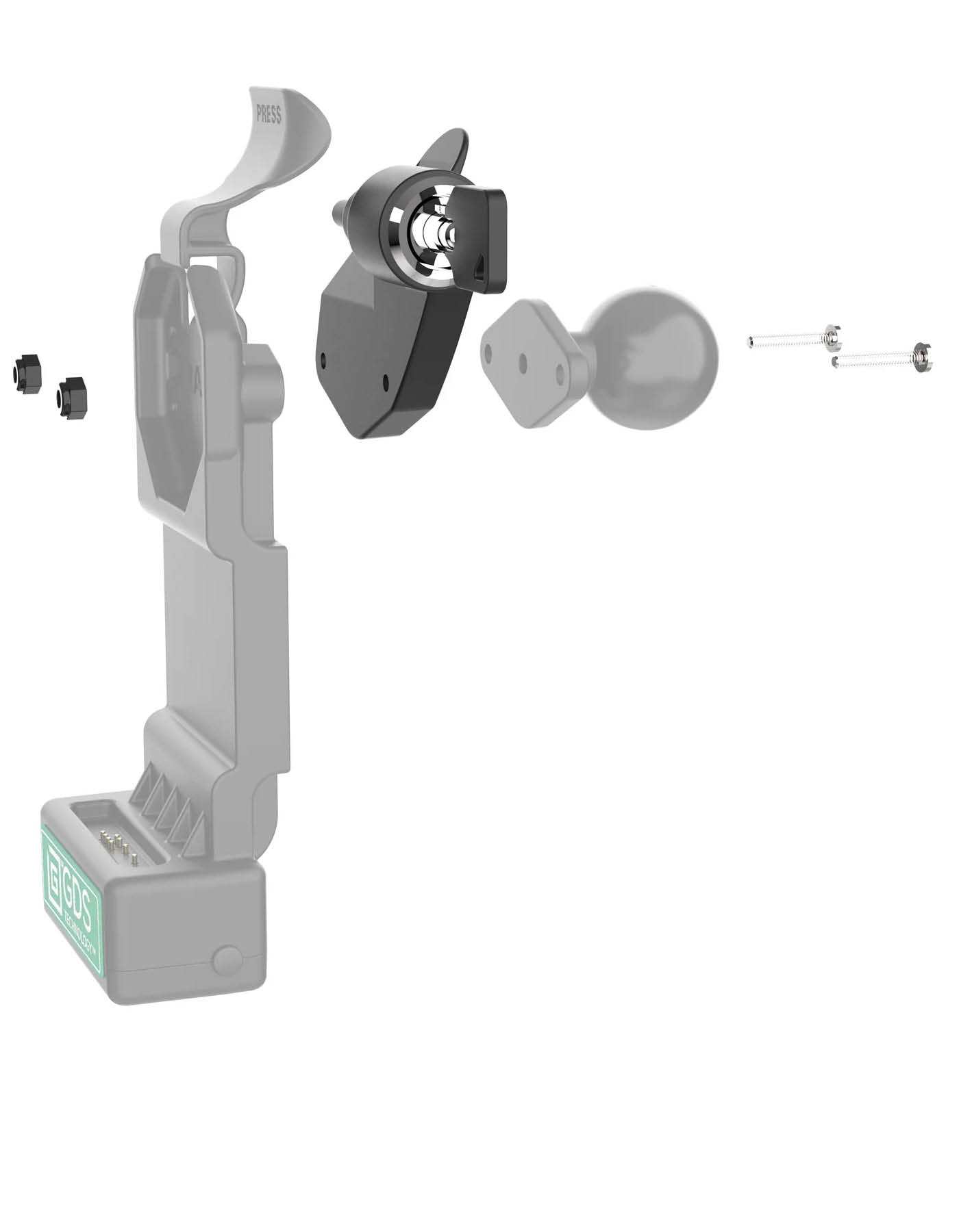 RAM Mounts GDS® Uni-Conn™ Verschluss-Adapter für Snap-In Docks und Halter - Schloß rechts