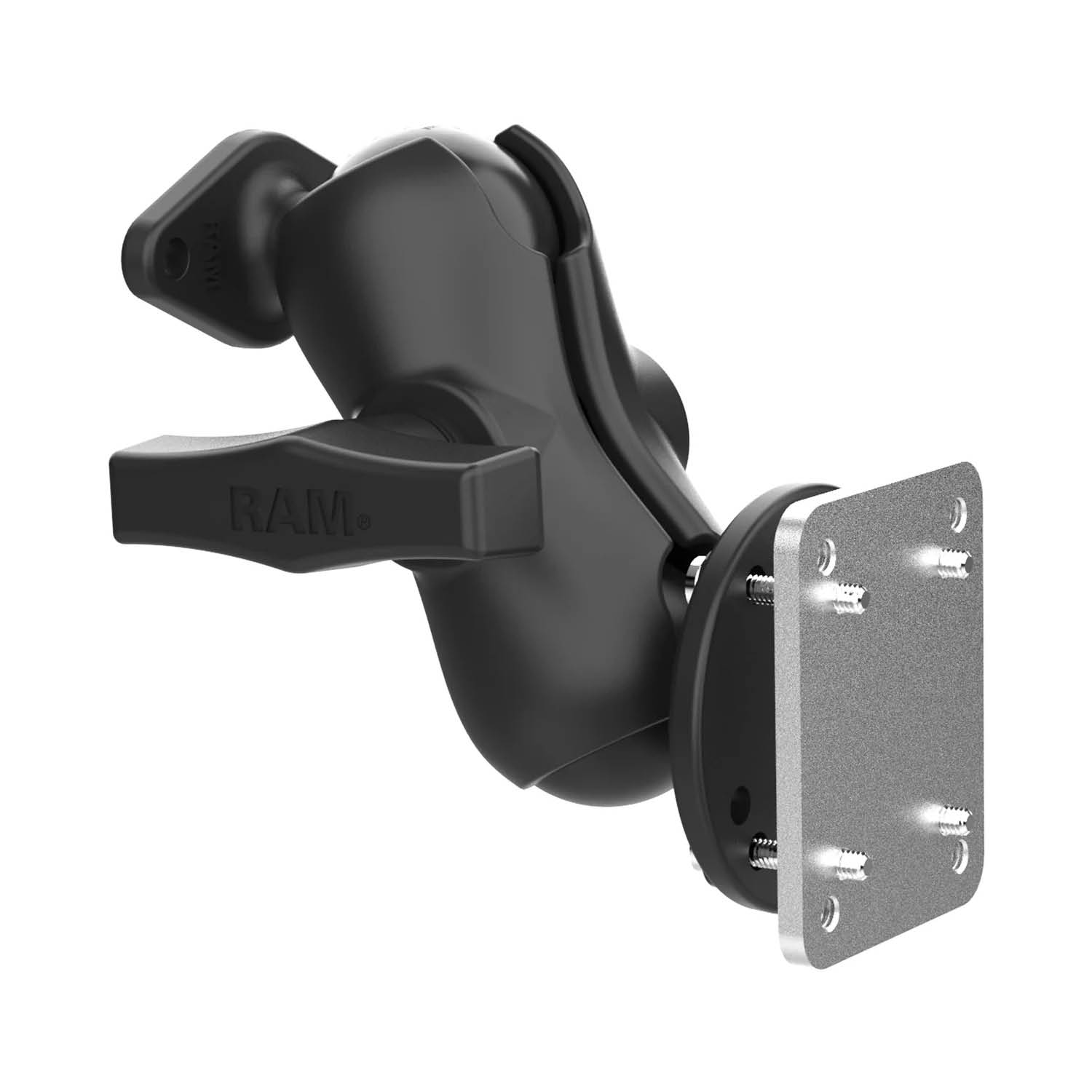 RAM Mounts Set mit Gegenplatte - C-Kugel (1,5 Zoll), kurzer Verbindungsarm, 2-Loch AMPS