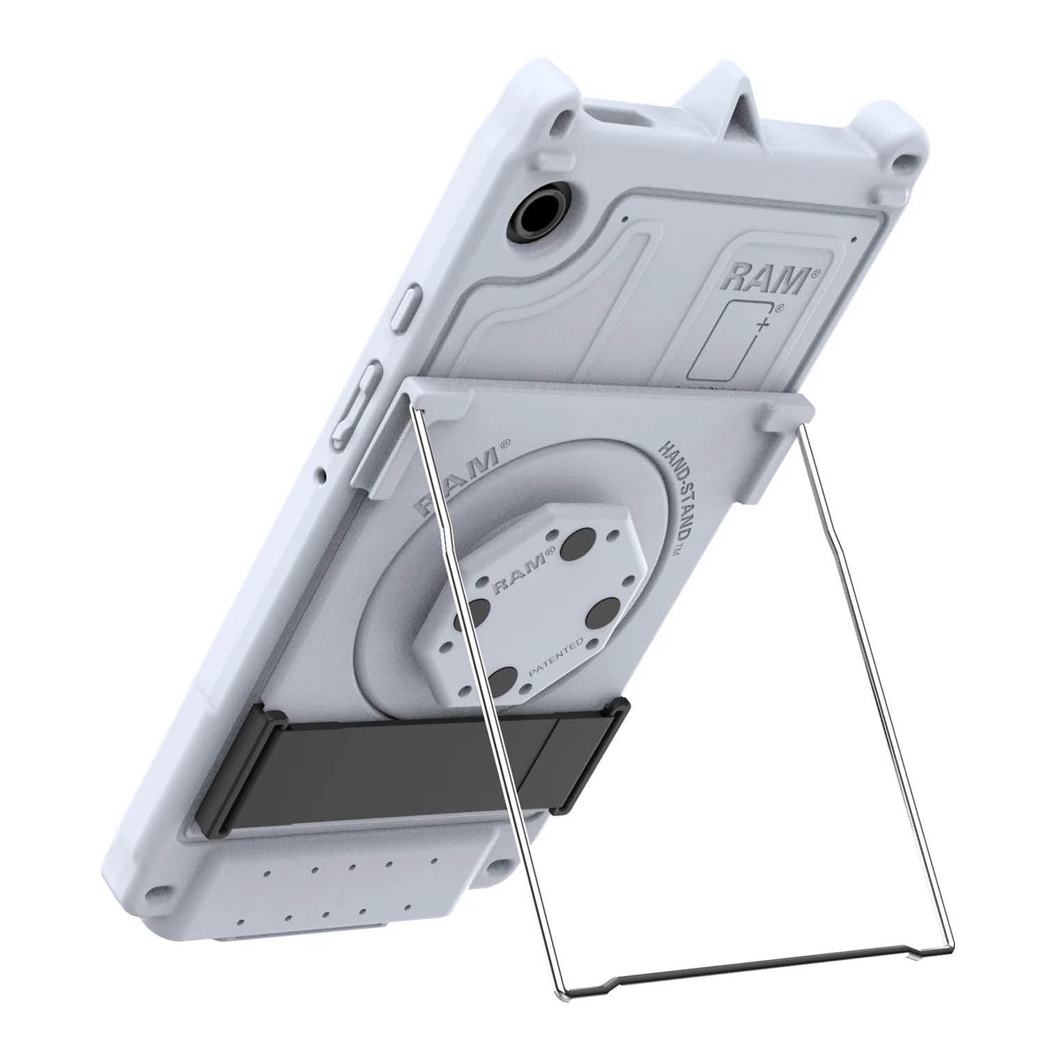 RAM Mounts GDS Tischständer mit Uni-Conn Adapter und Handschlaufe für IntelliSkin Next Gen Schutzhüllen - Hard- und Thin-Case Serie - Schrauben-Set - Grau