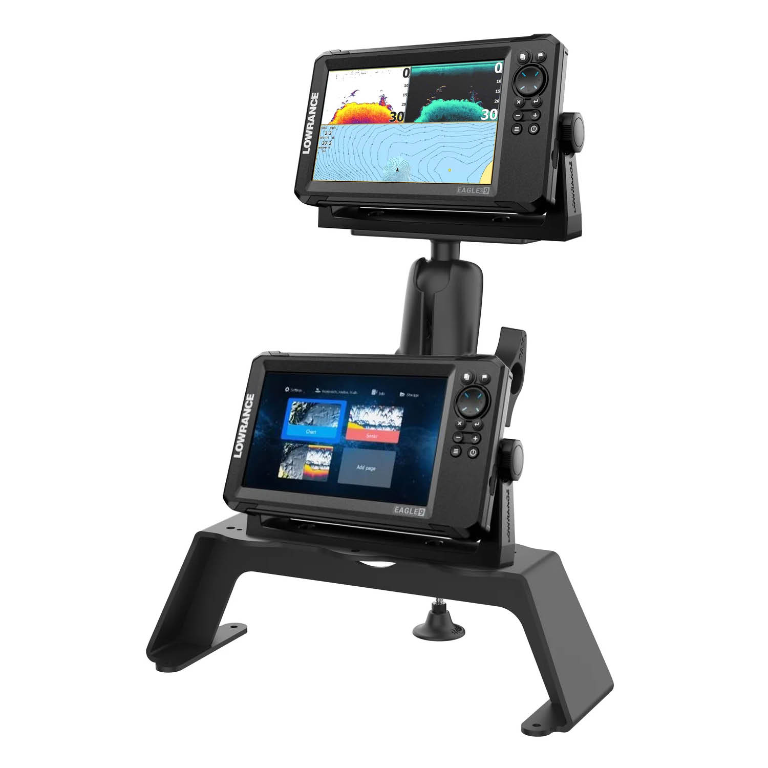 RAM Mounts Montage-Rahmen mit Befestigung-Set - D-Kugel (2,25 Zoll), Garmin, Lowrance, Humminbird