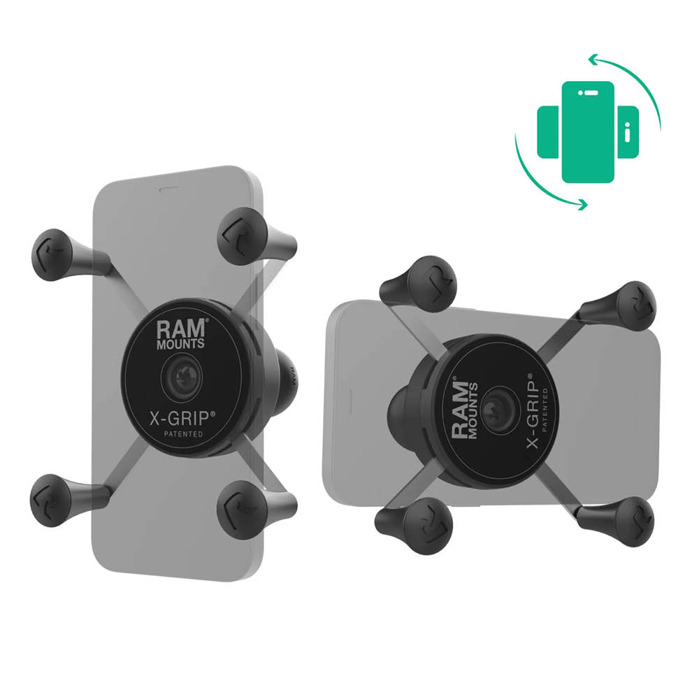 RAM Mounts X-Grip-Halteklammer mit Rotation für Smartphones klein bis 82,6 mm Breite - B-Kugel (1 Zoll)