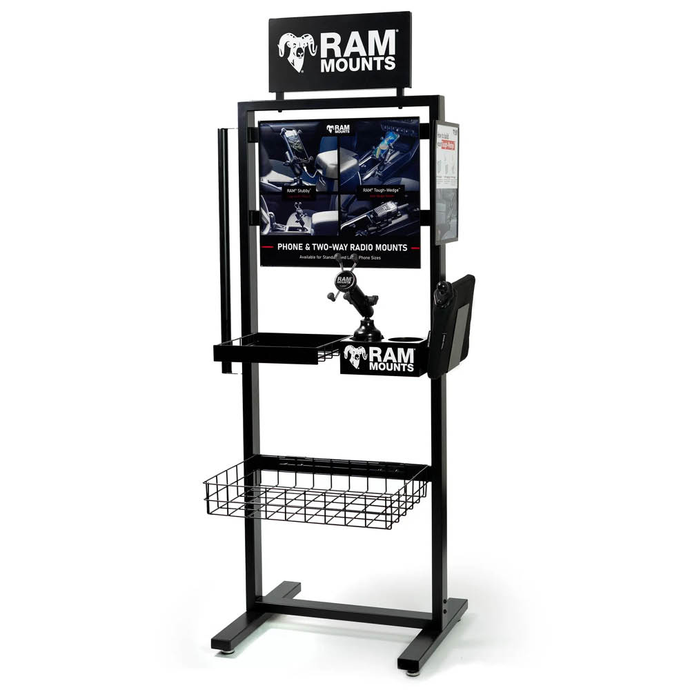 RAM Mounts Stand-Display mit Körben und senkrechtem 1-Zoll (25,4 mm) Rohr - schwarz