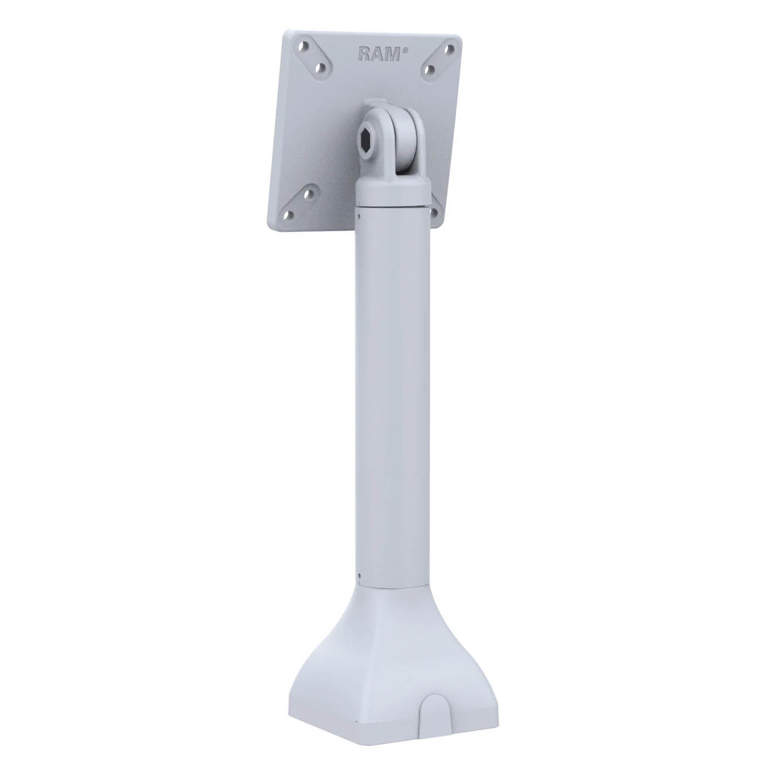 RAM Mounts Standfuss (14 Zoll) - VESA 100x100 mm & 75x75 mm Anbindung, dreh-/schwenkbar, hellgrau