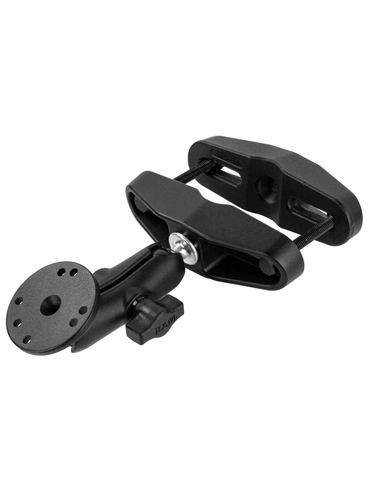 RAM Mounts Schraubklemmen-Set - B-Kugel (1 Zoll), Schraubklemme (bis 101 mm Breite), mittlerer Verbindungsarm, runde Basisplatte (AMPS)