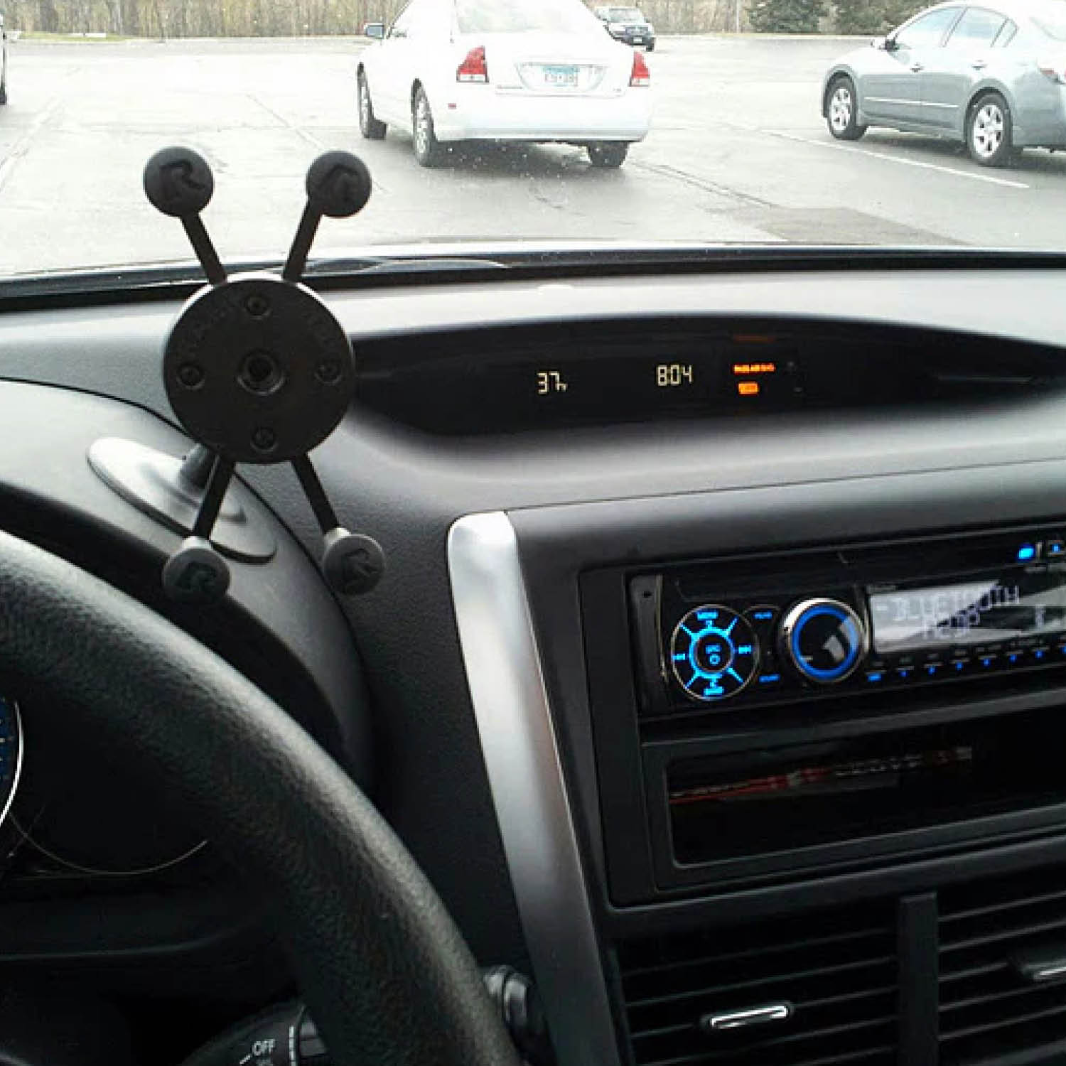 RAM Mounts X-Grip Lil Buddy-Halterung für Smartphones (Verbundstoff) - Bis 82,55 mm Breite - Runde Klebebasis - Snap-Link (3/4 Zoll)