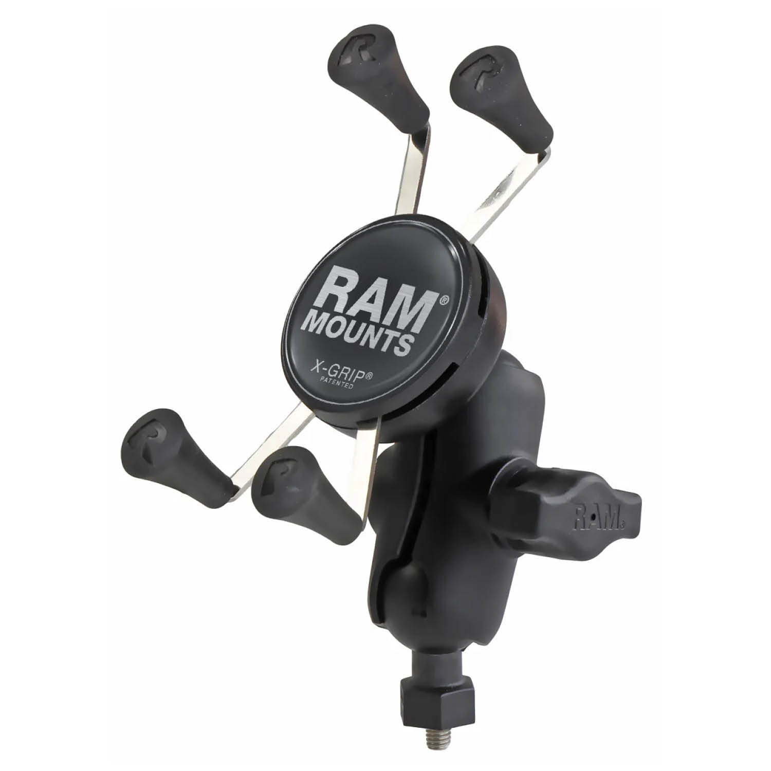 RAM Mounts X-Grip Motorrad-Halterung für Smartphones - Bis 82,55 mm Breite - Kurzer Verbindungsarm - Tough-Ball Basis mit Gewindestift (M6-1 x 6 mm) - B-Kugel (1 Zoll)