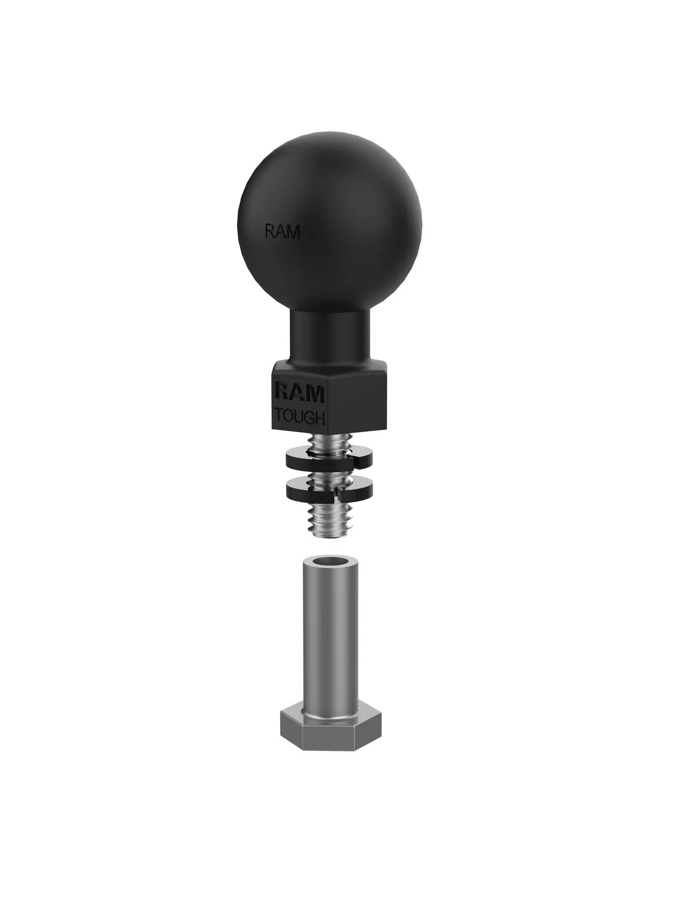 RAM Mounts Tough-Ball mit 1/4-20x0,625 Zoll Gewindestift - B-Kugel (1 Zoll), inkl. 2 Unterlegscheiben