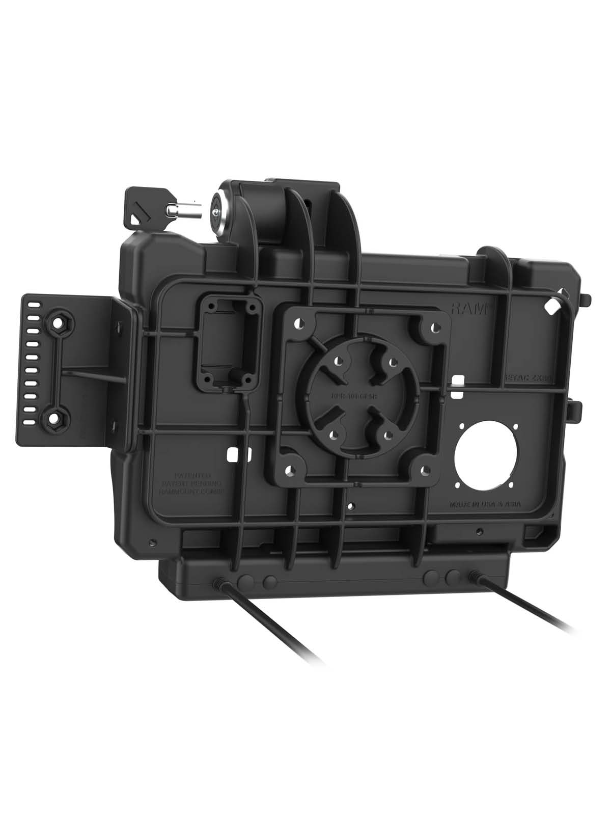 RAM Mounts Form-Fit Halteschale (Schlüsselverriegelung) für Getac ZX80 Rugged Tablet - 5.5mm DC & Dual USB-A-Anschluss