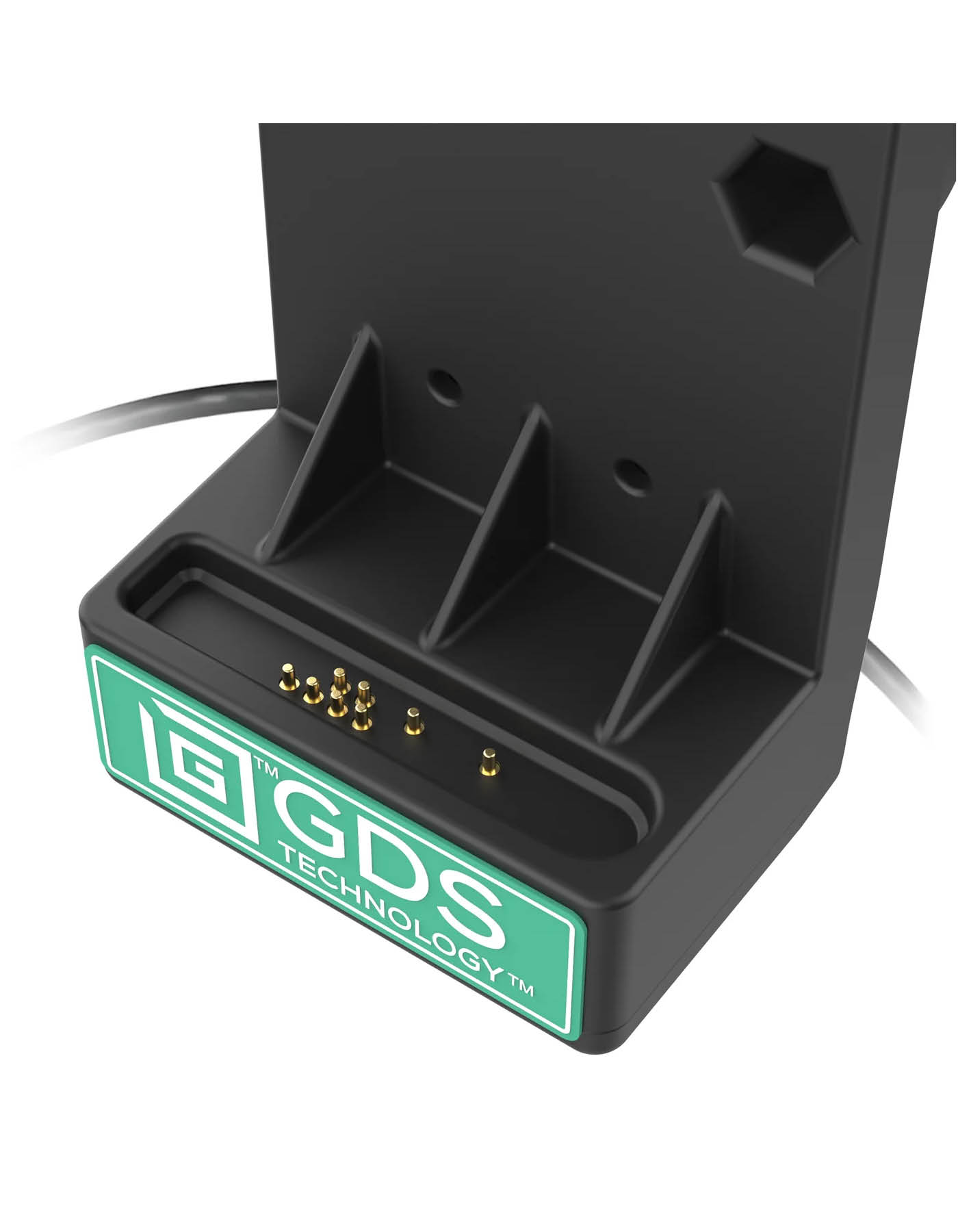 RAM Mounts GDS Uni-Conn Ladestation mit Sprungfeder - abschliebar (Schlüssel), 2x USB-C Eingang, 2-Loch AMPS-Aufnahme