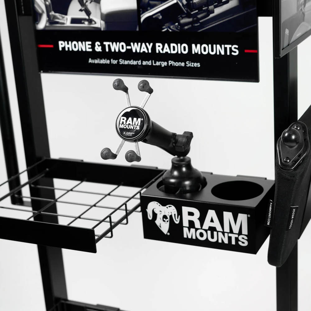 RAM Mounts Stand-Display mit Körben und senkrechtem 1-Zoll (25,4 mm) Rohr - schwarz