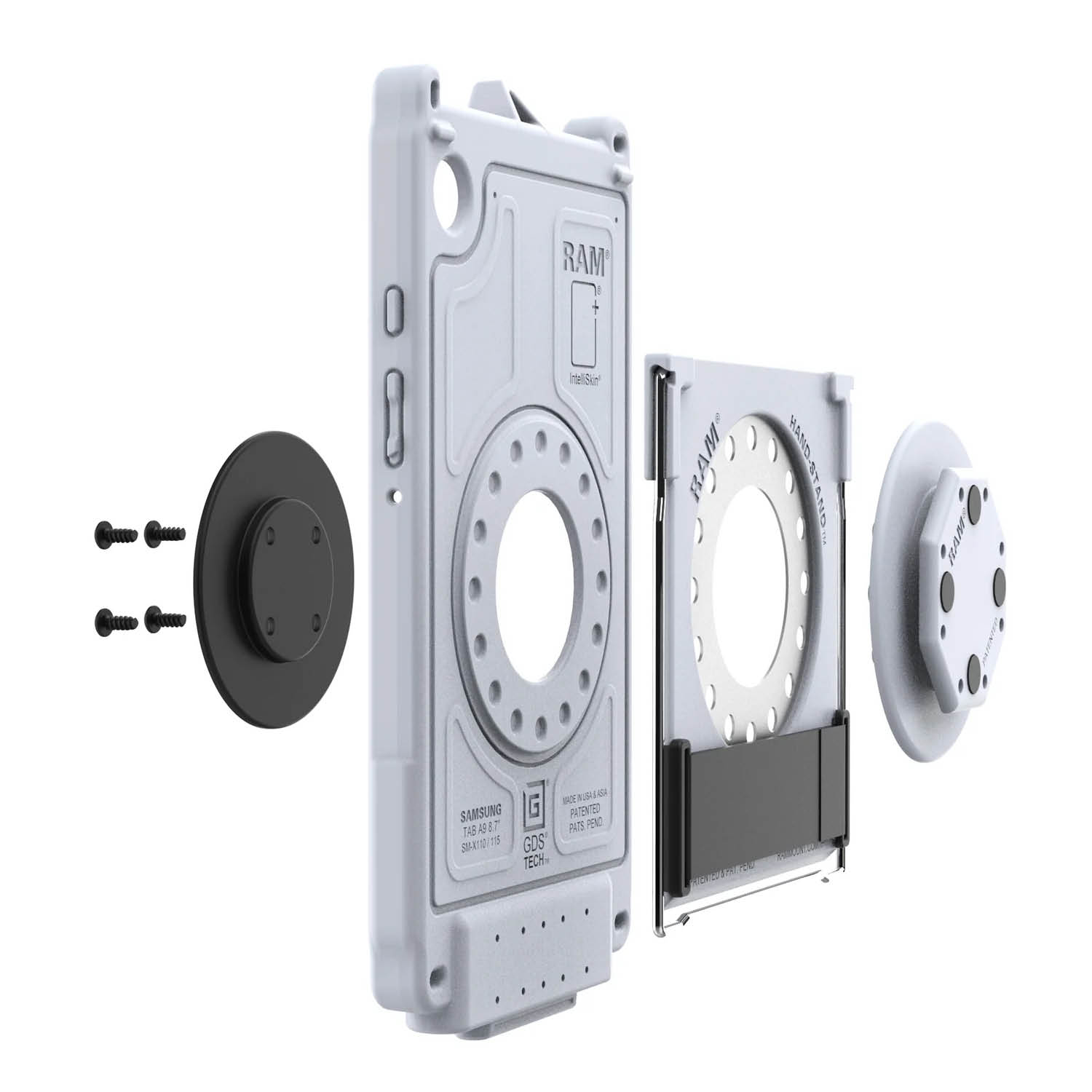 RAM Mounts GDS Tischständer mit Handschlaufe für Uni-Conn Adapter - Grau