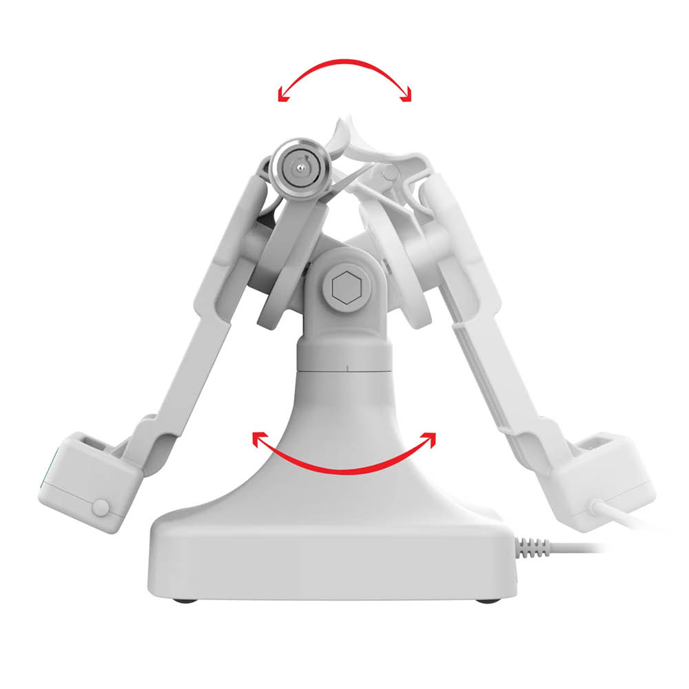 RAM Mounts GDS Uni-Conn Stand-Dockingstation mit Schlüsselverriegelung (Rechts) - Dreh- & Schwenkbar - USB-C & Dual USB-A-Anschluss - Grau