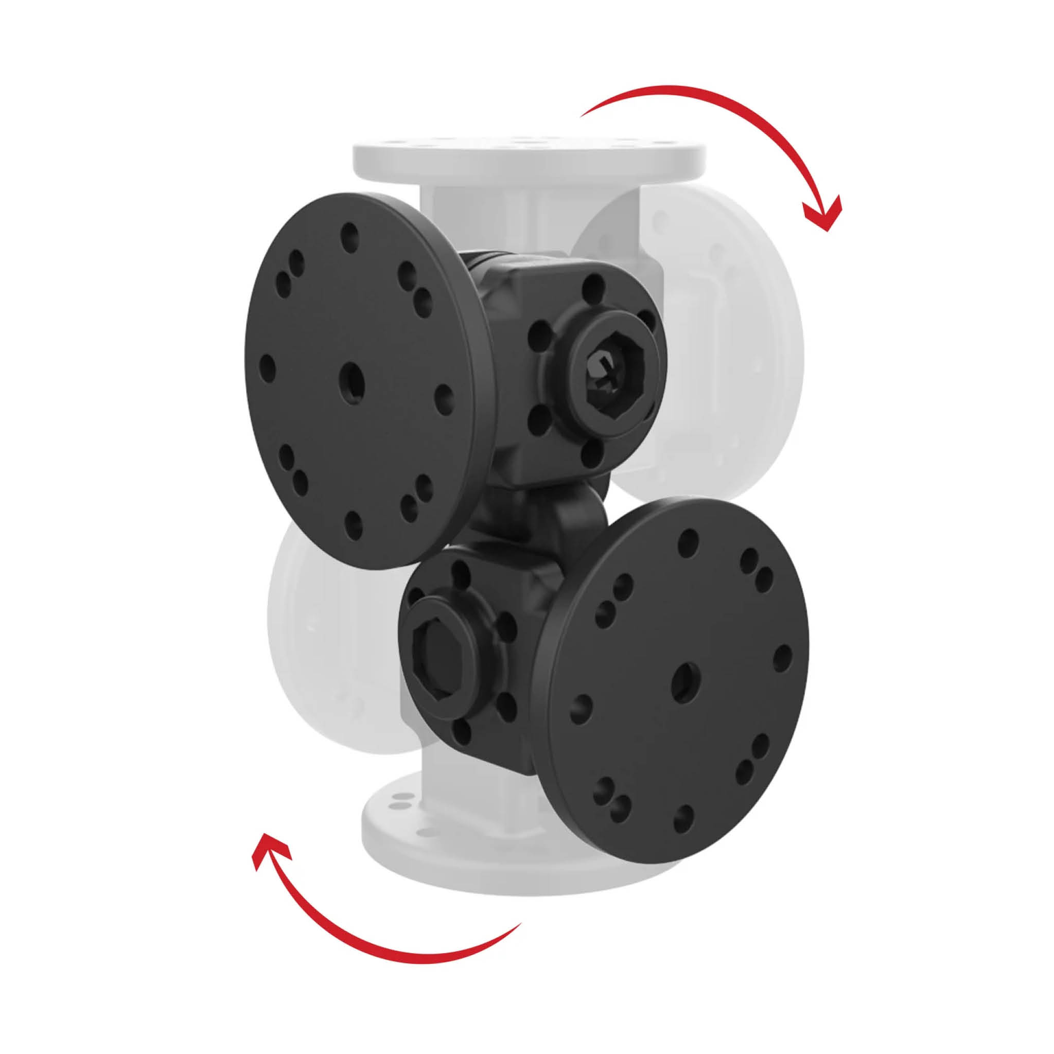 RAM Mounts Doppel-Drehgelenk-Halterung (Verbundstoff) - 2-/4-Loch AMPS