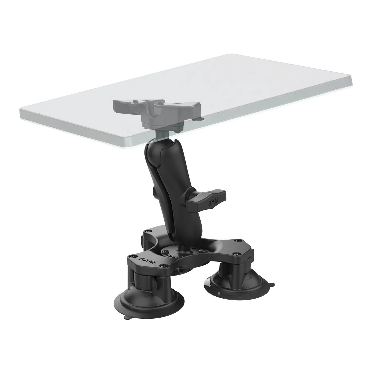 RAM Mounts Dreifach-Saugfuss-Halterung für Starlink Mini - C-Kugel (1,5 Zoll), mittlerer Verbindungsarm