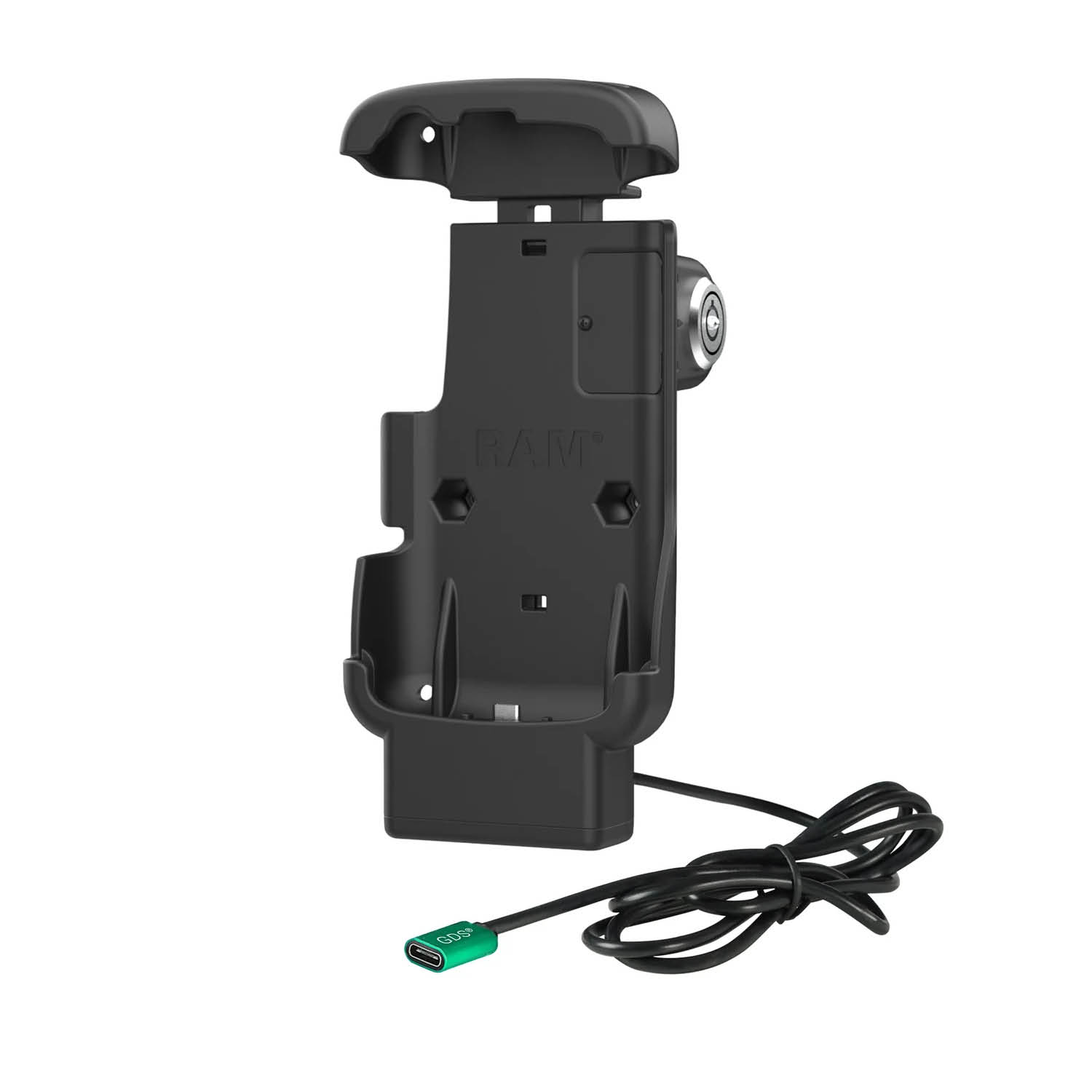 RAM Mounts Form-Fit Halteschale (Schlüsselverriegelung) für Zebra TC22 & TC27 - In Rugged Boot - USB-C-Anschluss - 2-Loch AMPS