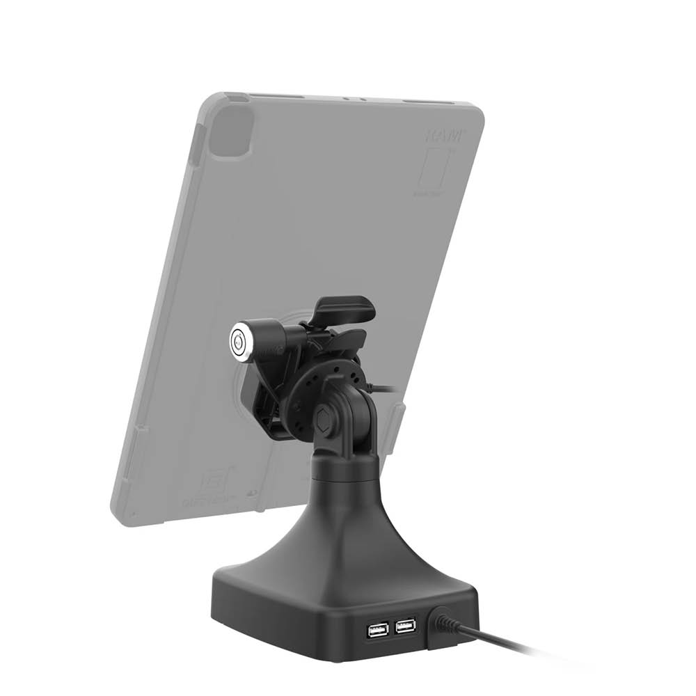 RAM Mounts GDS® Uni-Conn™ Stand-Dockingstation dreh-/schwenkbar - abschließbar, USB-C, 2 USB-A, Pogo Pins rückseitig