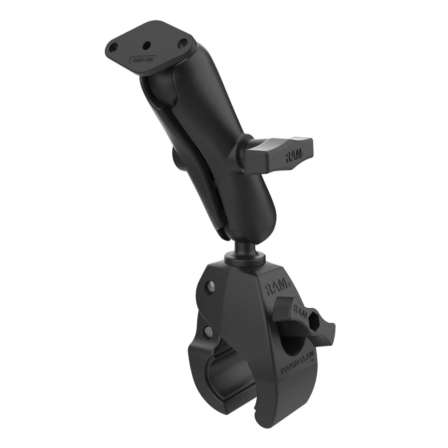 RAM Mounts Tough-Claw Set - C-Kugel (1,5 Zoll), Tough-Claw groß (Durchmesser 25,4-55,88 mm), mittlerer Verbindungsarm, 2-Loch AMPS