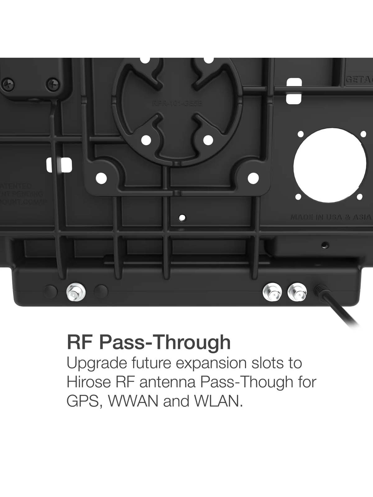 RAM Mounts Form-Fit Docking-Station für Getac ZX80 - Stromversorgung, abschließbar, 4-Loch AMPS- und VESA-Aufnahme