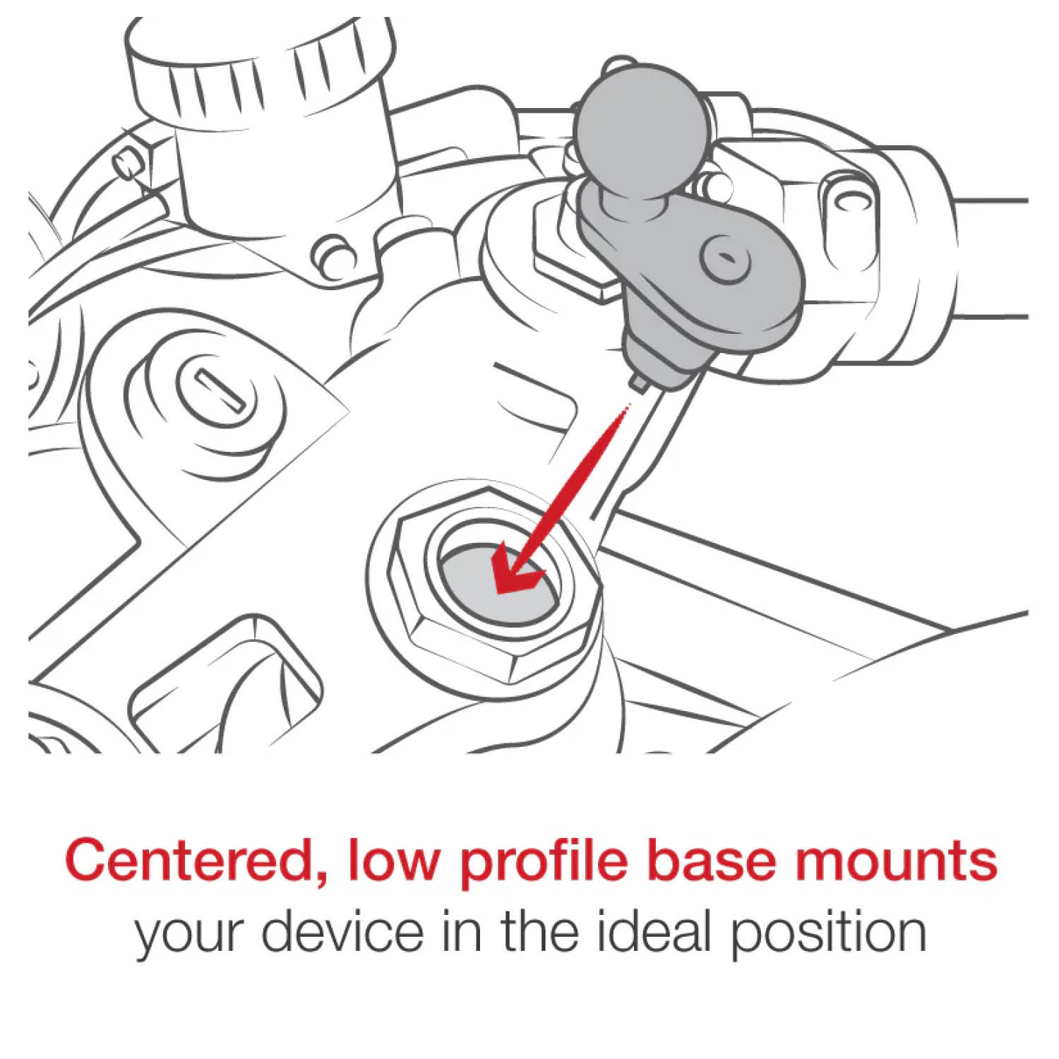 RAM Mounts X-Grip Motorrad-Halterung für Smartphones - Bis 114,3 mm Breite - Kurzer Verbindungsarm - Lenkerkopf-Adapter (Durchmesser 12 mm bis 38 mm) - B-Kugel (1 Zoll) - Schrauben-Set