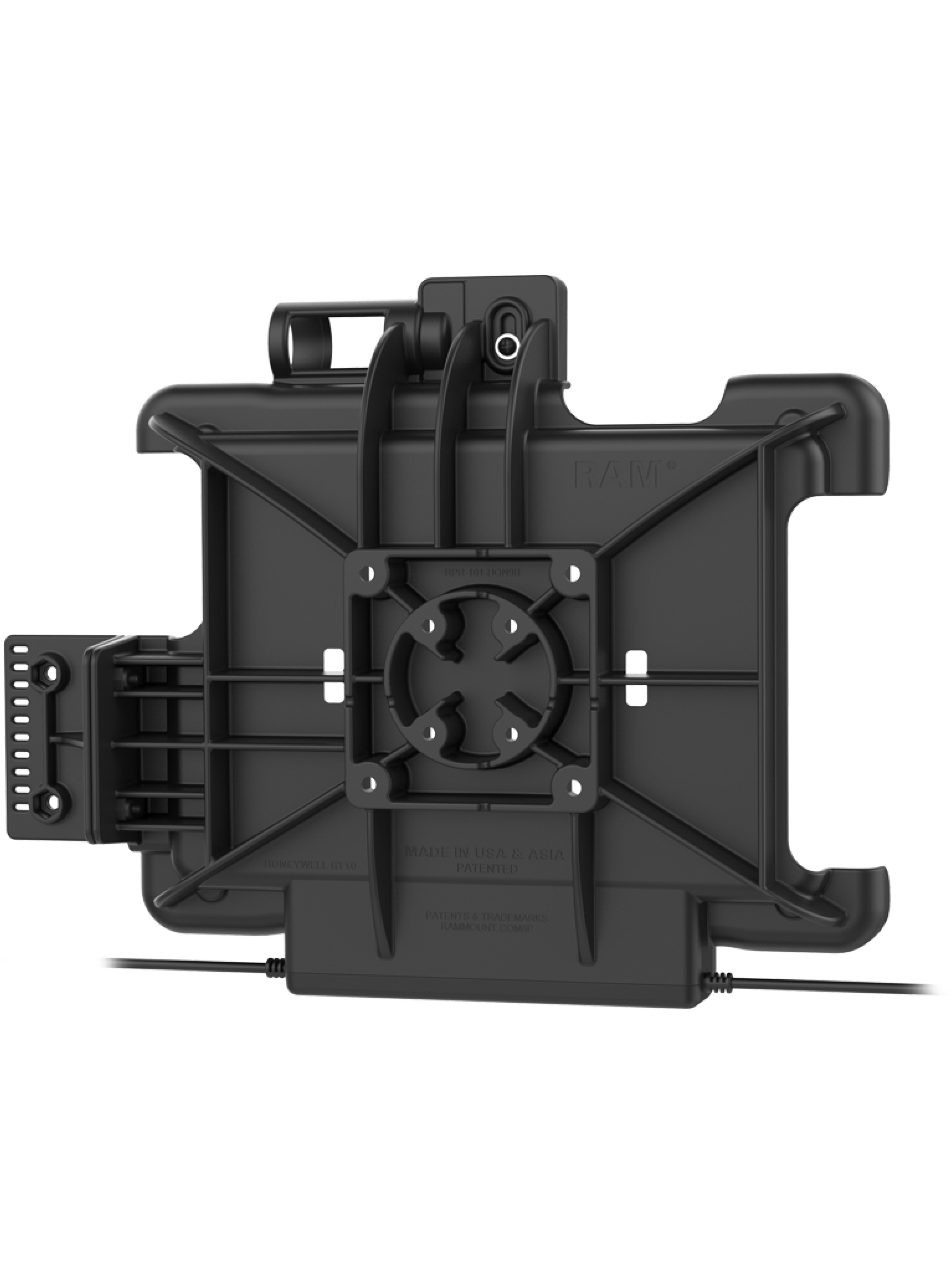 RAM Mounts Form-Fit Halteschale für Honeywell RT10 Tablets - Strom-/Datenanbindung, USB-A, VESA-75x75-Aufnahme