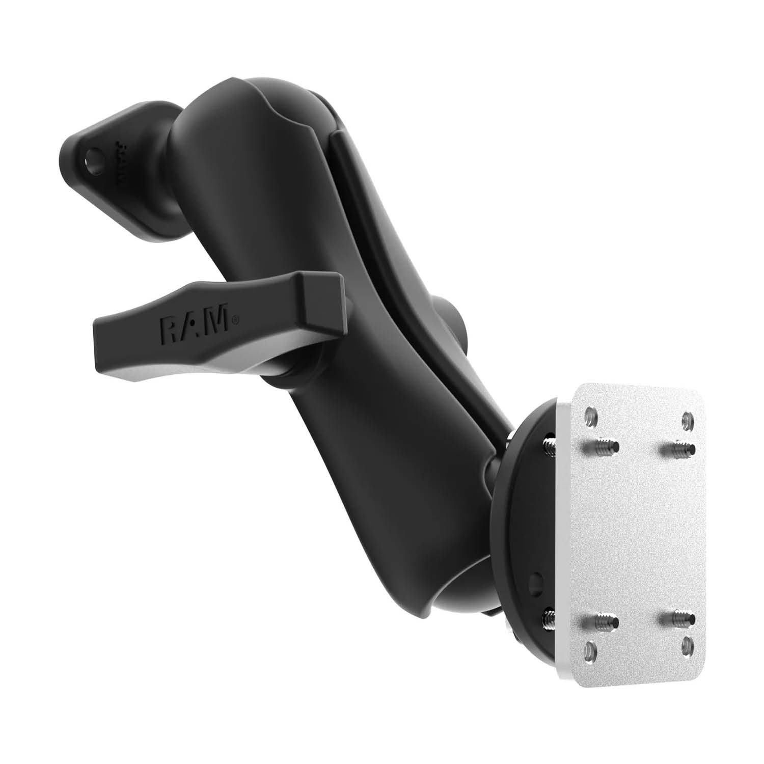 RAM Mounts Set mit Gegenplatte - C-Kugel (1,5 Zoll), mittlerer Verbindungsarm, 4-/2-Loch AMPS