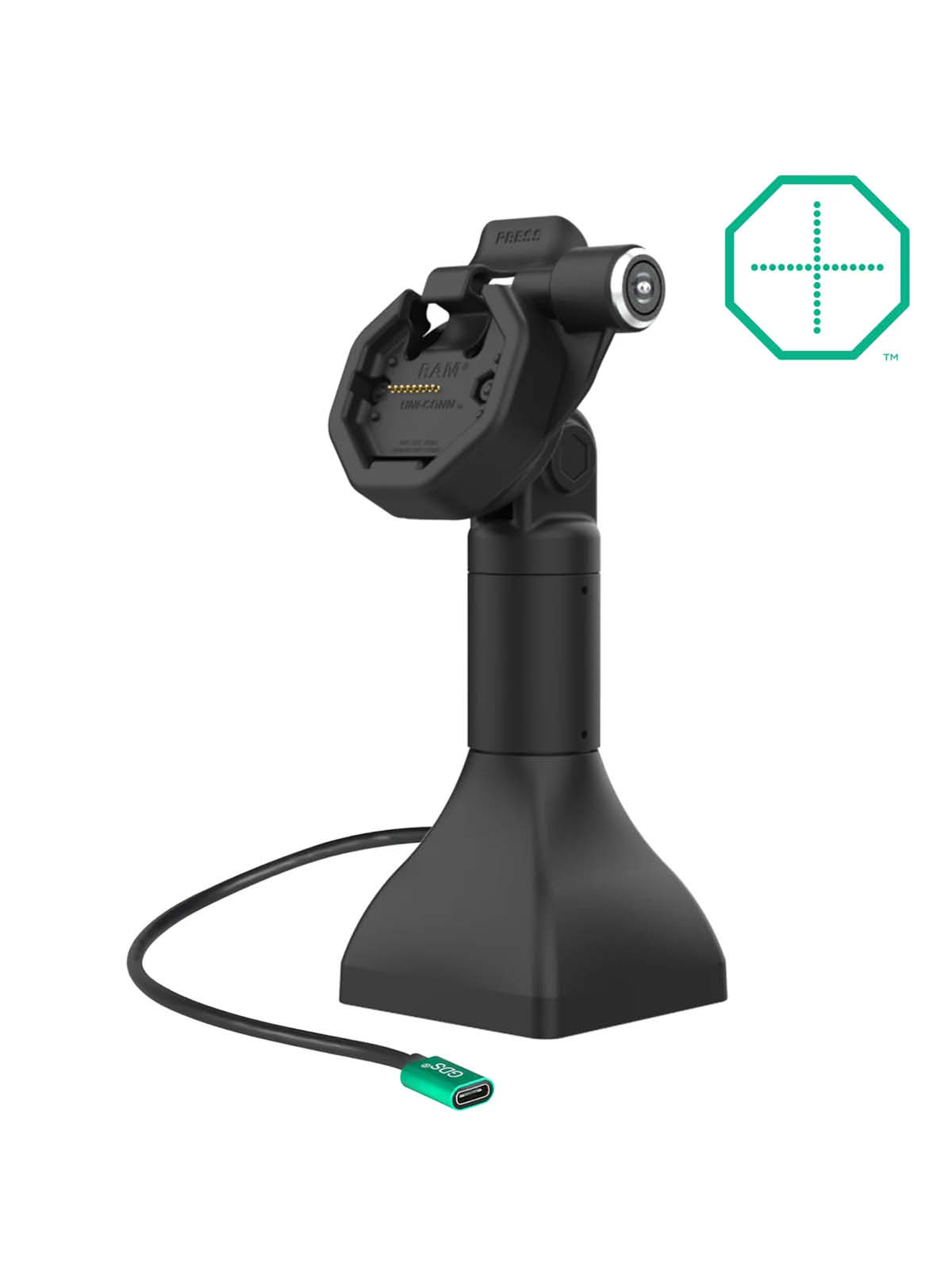 RAM Mounts GDS® Uni-Conn™ Stand-Dockingstation (7 Zoll) dreh-/schwenkbar - abschließbar, USB-C, Pogo Pins rückseitig