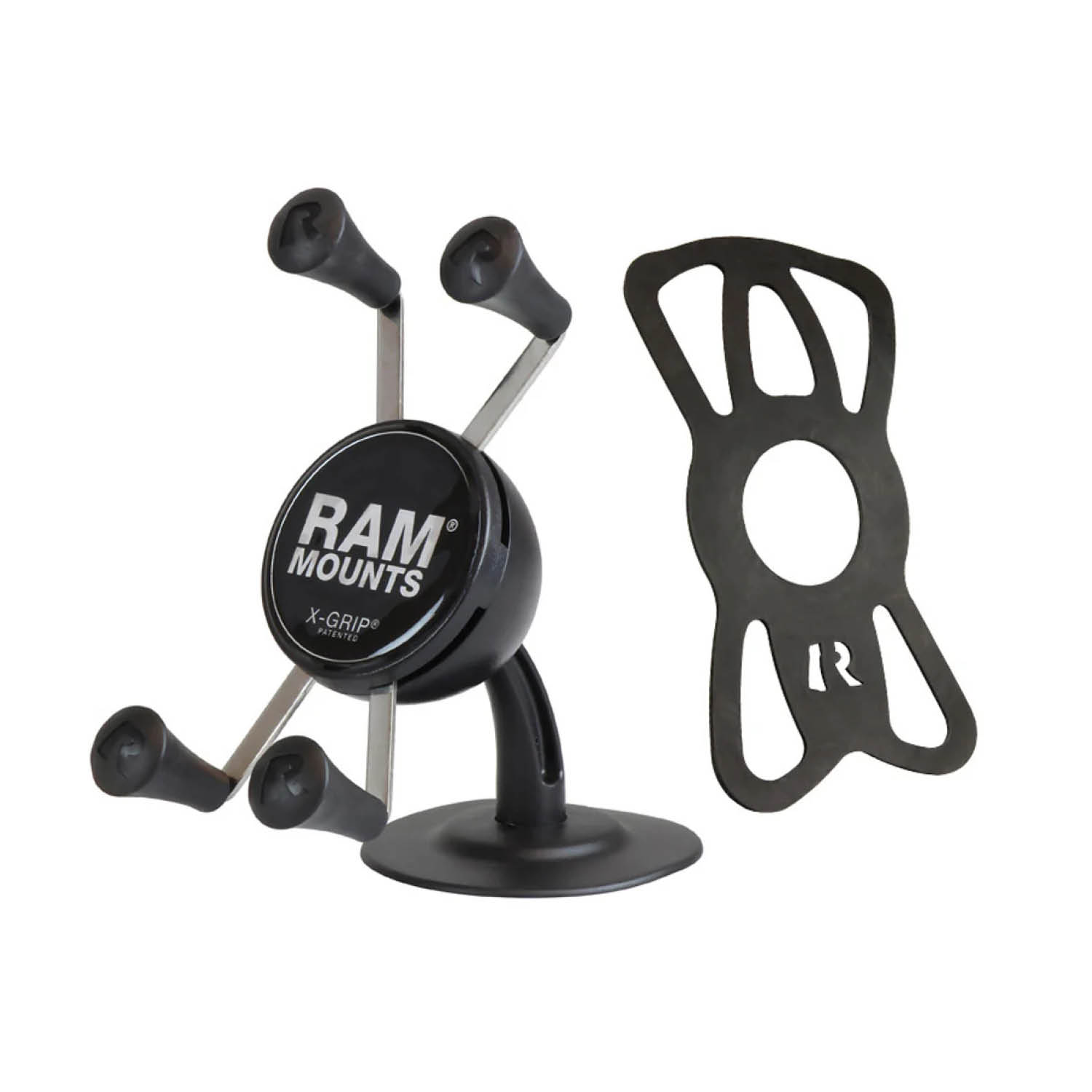 RAM Mounts X-Grip Lil Buddy-Halterung für Smartphones (Verbundstoff) - Bis 82,55 mm Breite - Runde Klebebasis - Snap-Link (3/4 Zoll)