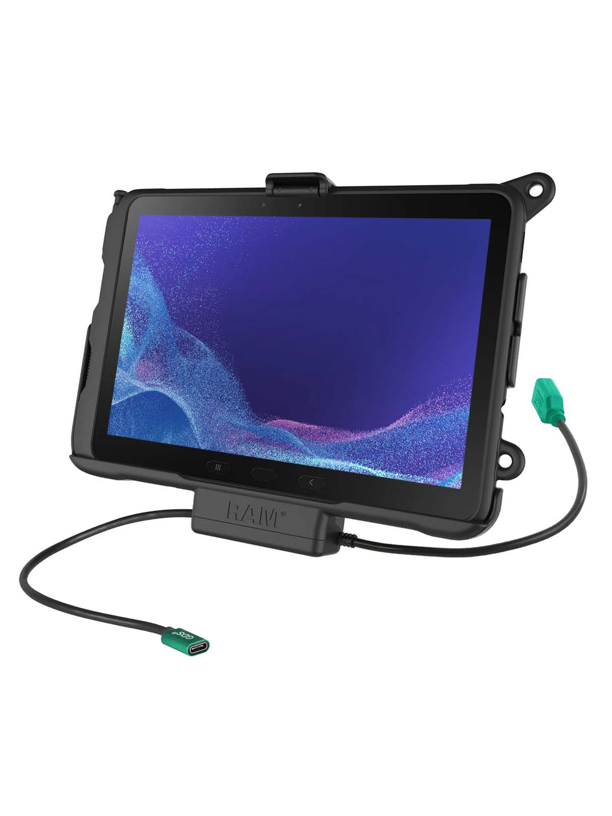 RAM Mounts EZ-Roll'r Halteschale für Samsung Tab Active4 Pro & Active Pro - In OEM/RAM Schutzhülle - USB-C & USB-A-Anschluss