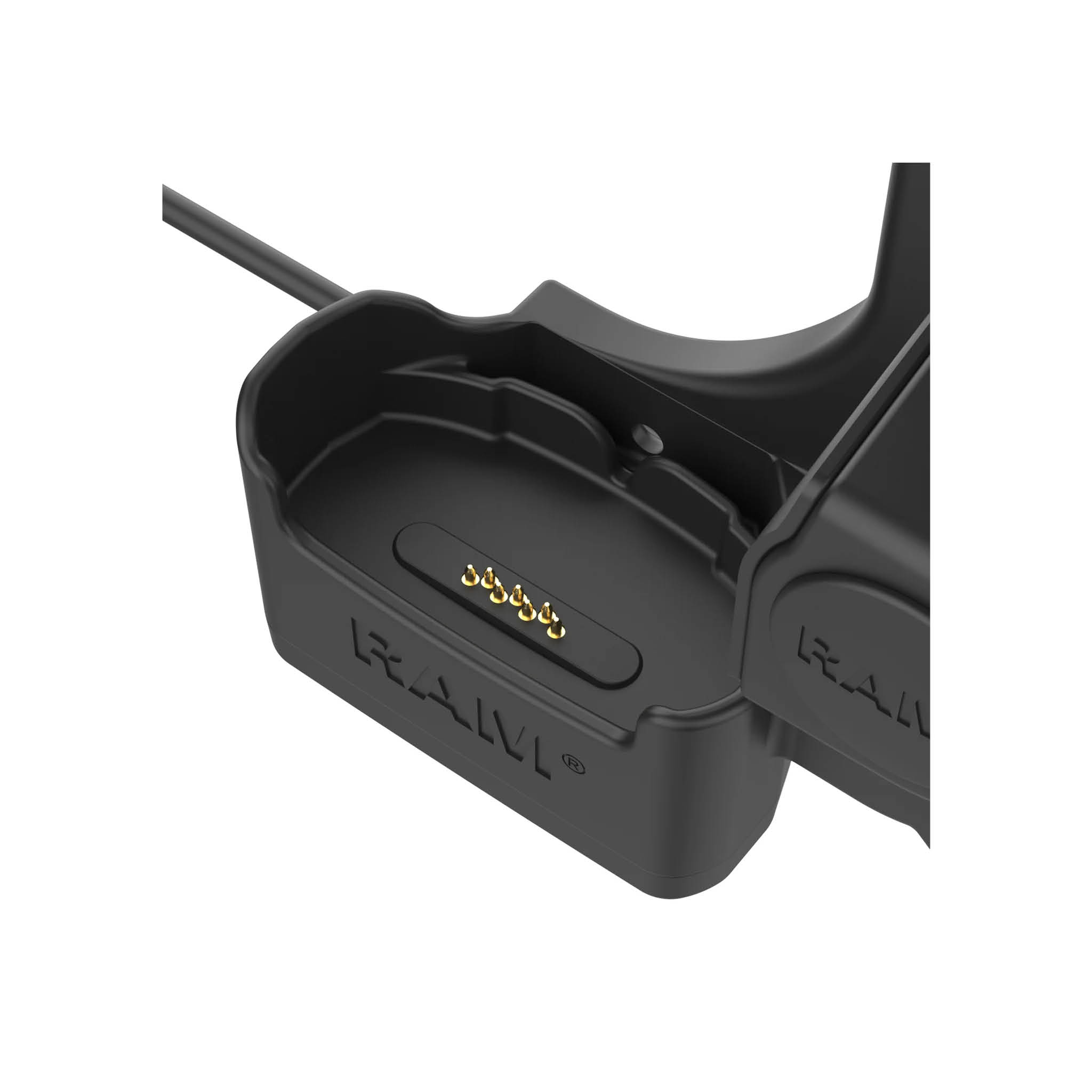 RAM Mounts Halteschale für Zebra MC3300/MC3400/MC3450 - Stromzufuhr über 5,5 mm Klinkenbuchse, 2-Loch AMPS