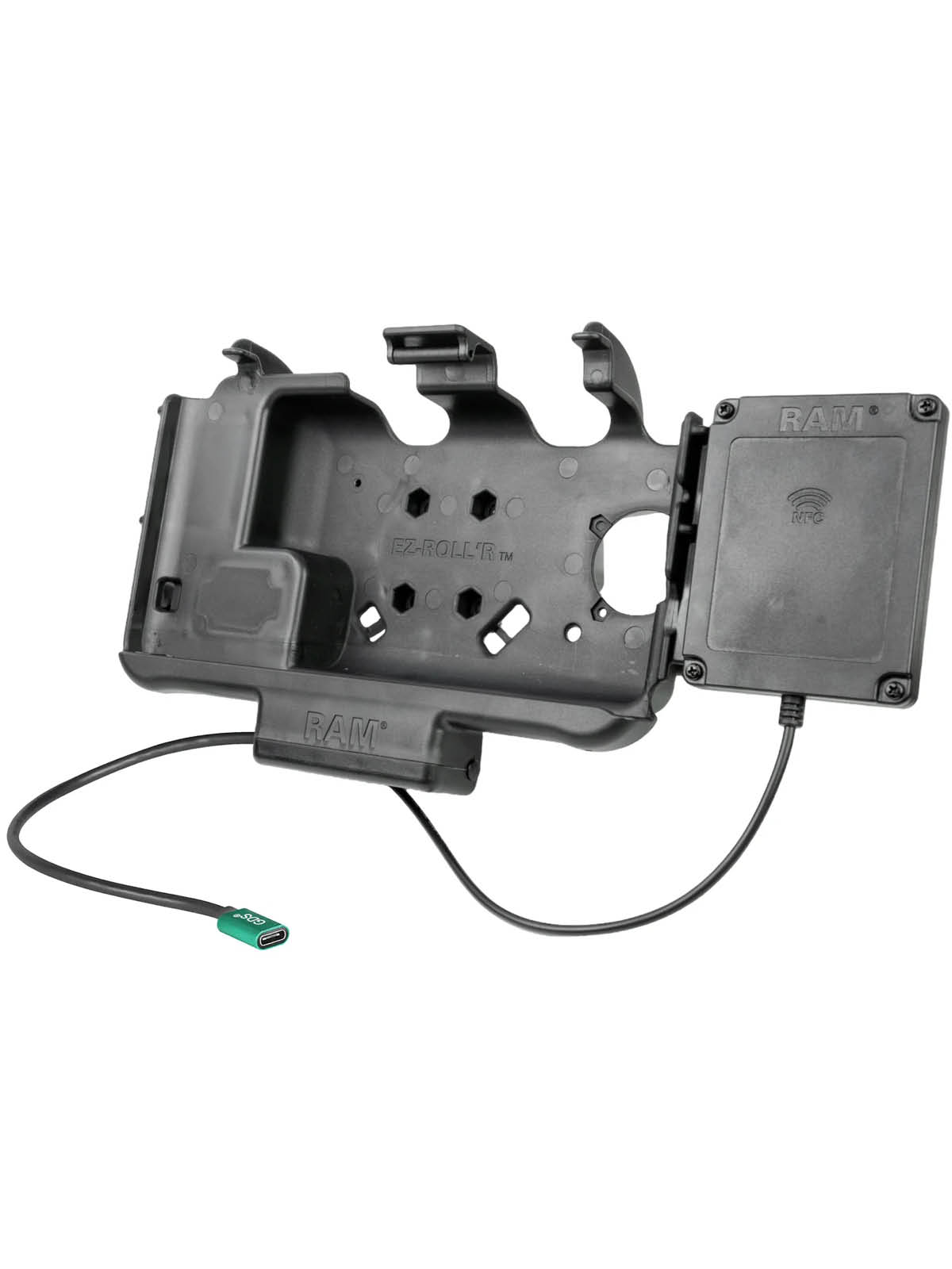 RAM Mounts EZ-Roll'r Halteschale für Samsung Tab Active3 & Active5 - In OEM/RAM Schutzhülle - NFC-Repeater - USB-C-Anschluss