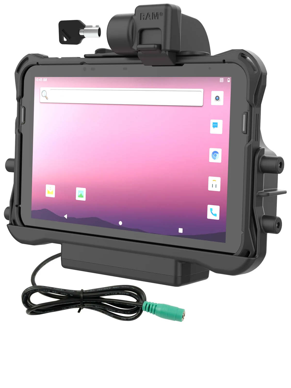 RAM Mounts Form-Fit Halteschale (Schlüsselverriegelung) für Honeywell ScanPal EDA10A Tablet in OEM-Schutzhülle - 5.5mm DC-Anschluss