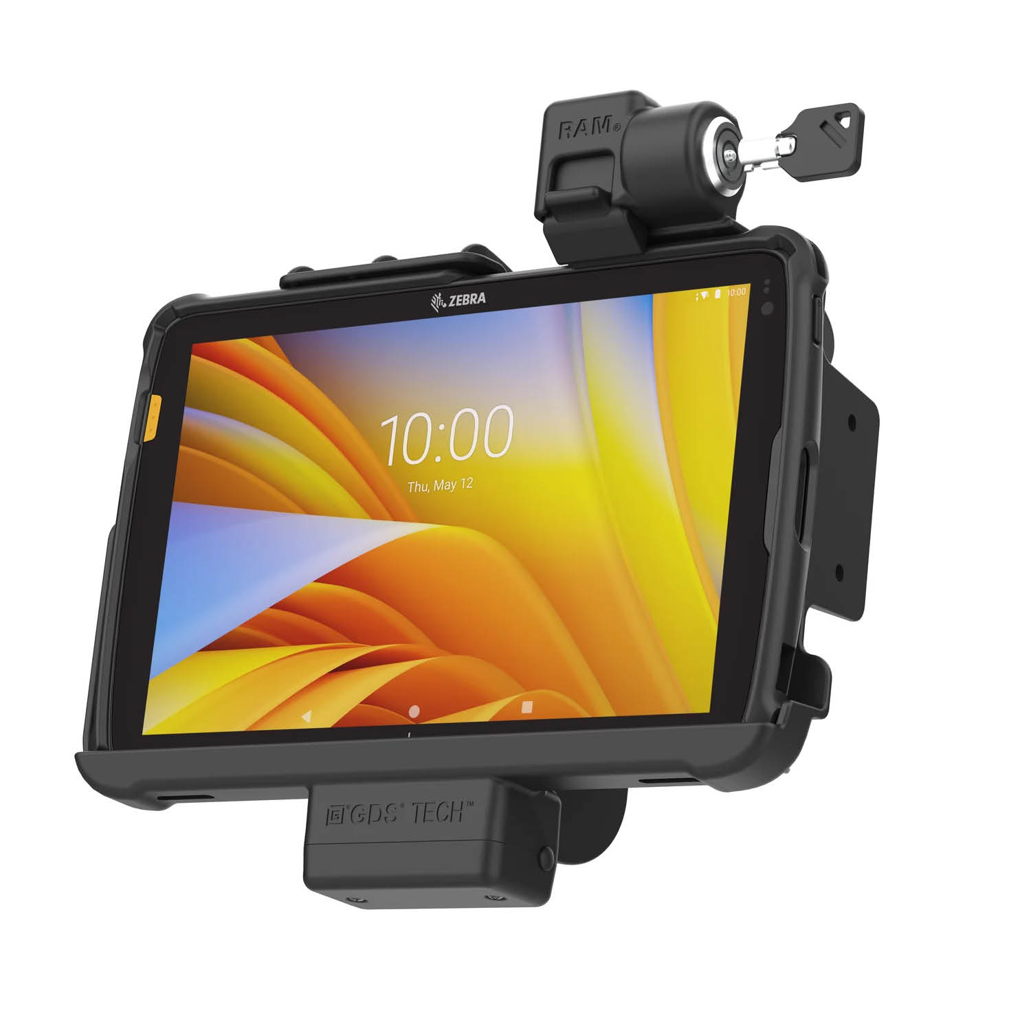 RAM Mounts EZ-Roll'r Halteschale für Zebra ET40 & ET45 (10“) Tablets - In Rugged Boot, 75x75 mm VESA, 4-Loch AMPS