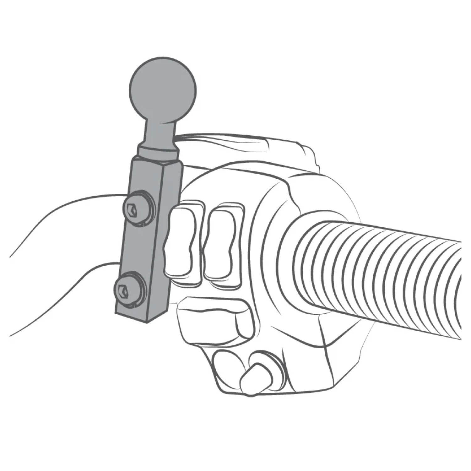 RAM Mounts X-Grip Motorrad-Halterung für Smartphones - Bis 82,55 mm Breite - Mittlerer Verbindungsarm - Basisbefestigung (Lenker/Bremse/Kupplung/Rohre - 12,7 mm - 31,75 mm Durchmesser) - B-Kugel (1 Zoll) - Schrauben-Set