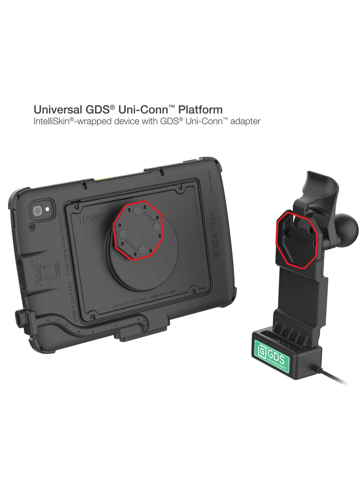 RAM Mounts GDS Uni-Conn Adapterplatte für Zebra ET4x (10 Zoll) Tablets - Schrauben-Set