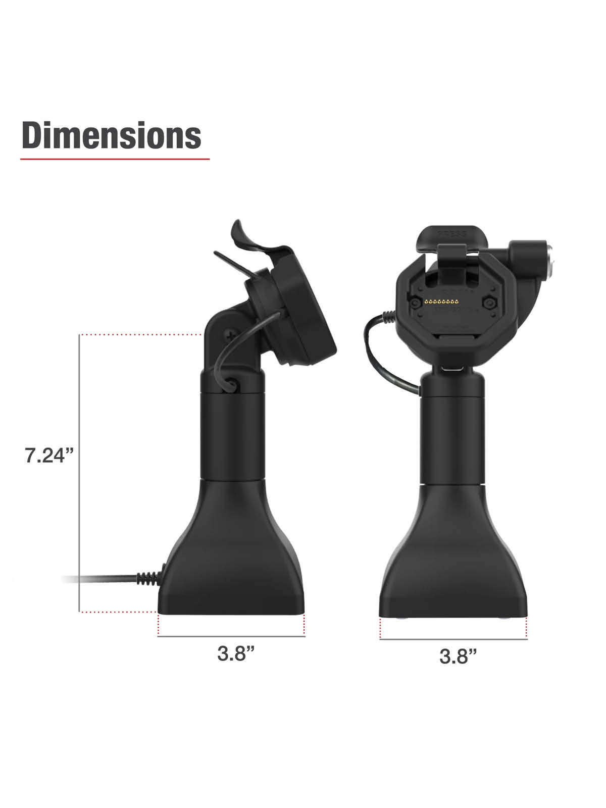 RAM Mounts GDS® Uni-Conn™ Stand-Dockingstation (7 Zoll) dreh-/schwenkbar - abschließbar, RJ45-Anschluss, Pogo Pins rückseitig