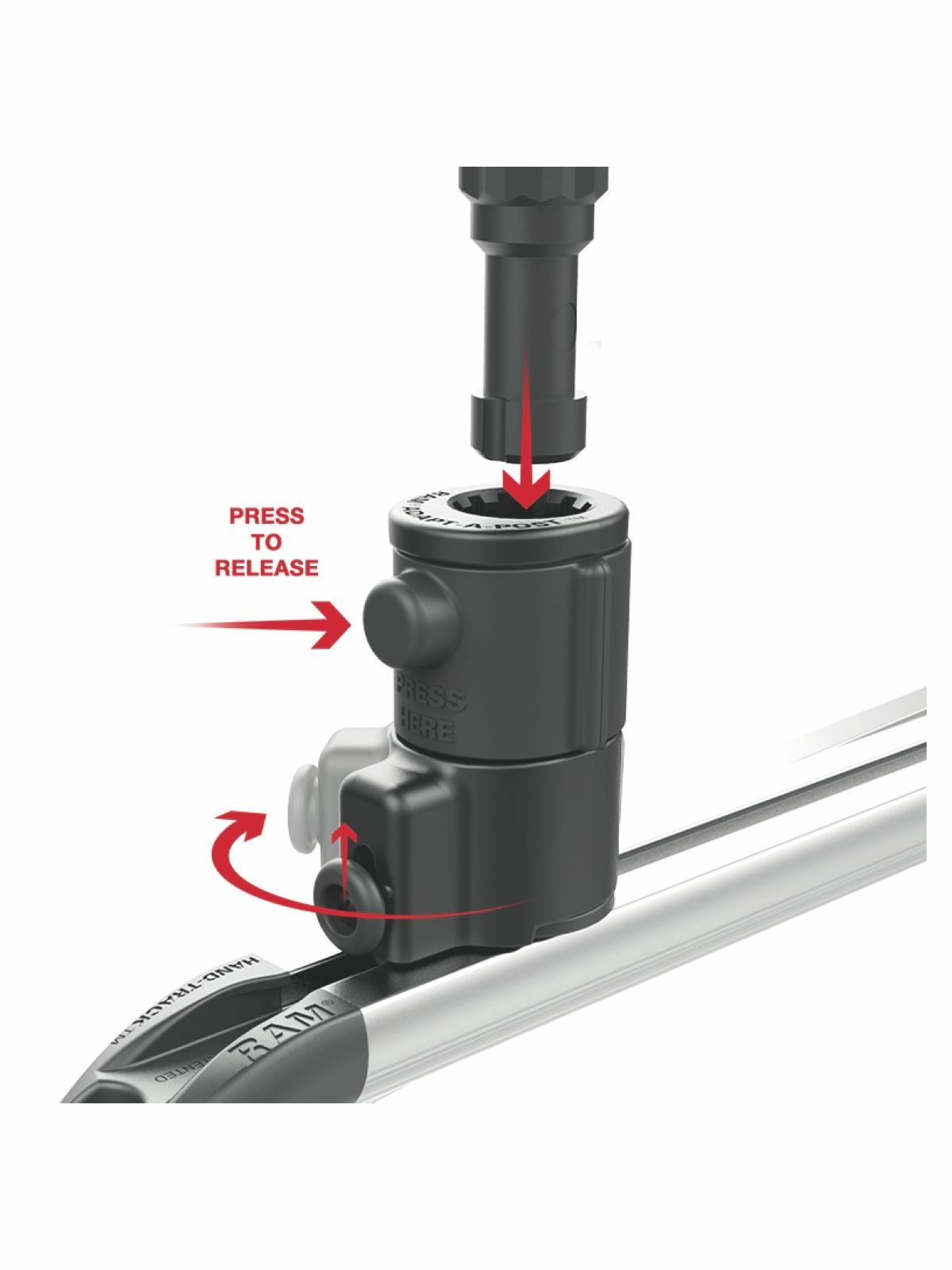 RAM Mounts Universal Adapt-A-Post Track-Basis - Spline-Post-Aufnahme, Tough-Track kompatibel