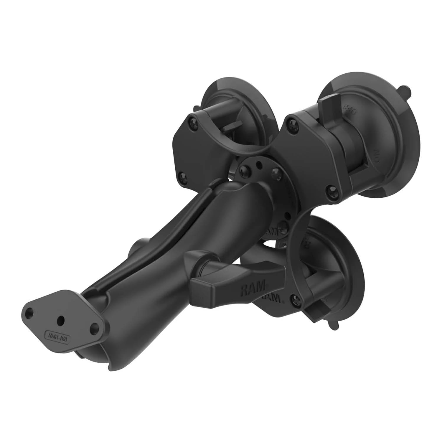 RAM Mounts Dreifach-Saugfuss-Set - C-Kugel (1,5 Zoll), mittlerer Verbindungsarm, 2-Loch AMPS