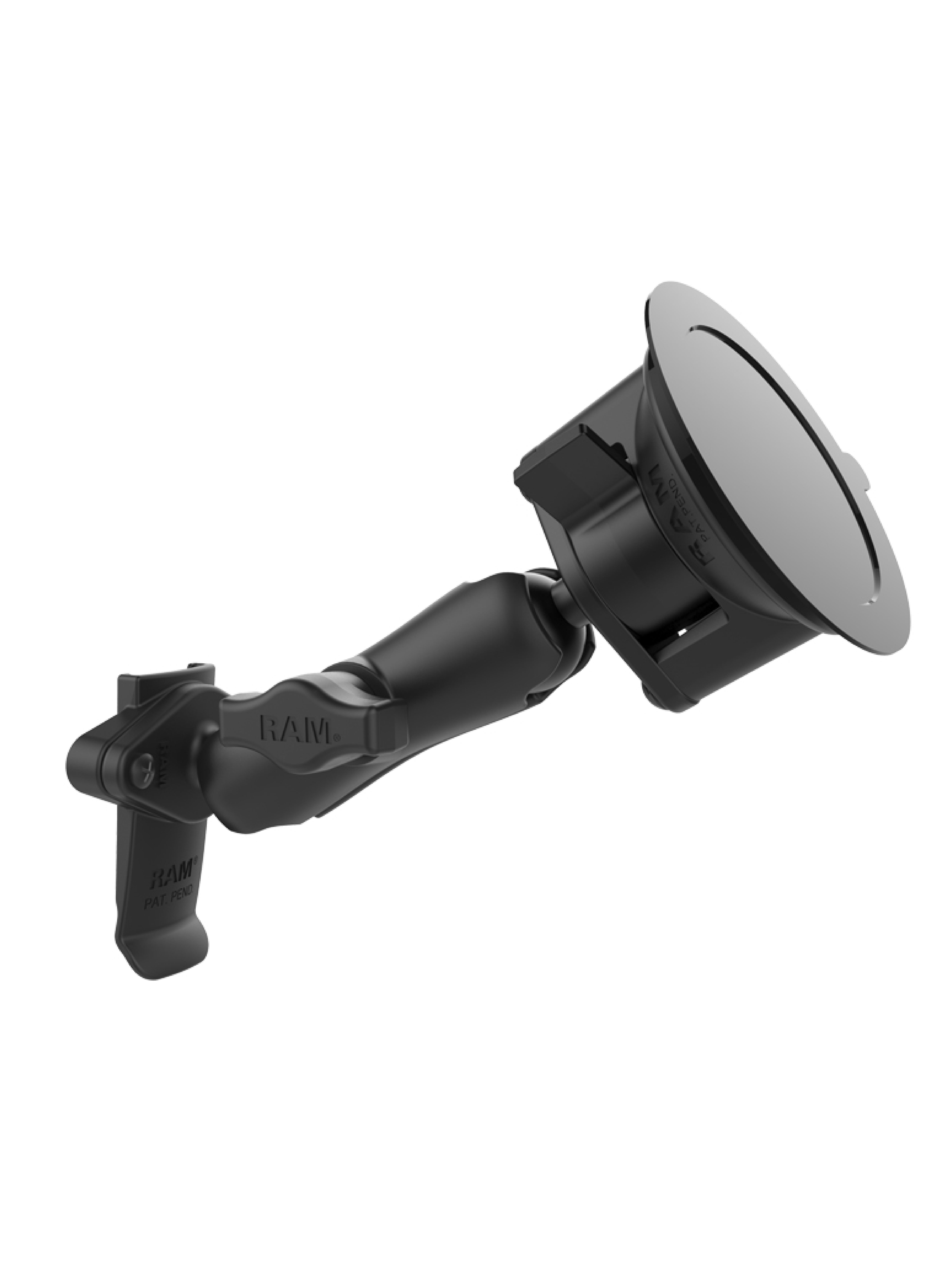 RAM Mounts Saugfuss-Halterung mit Garmin-Adapter - B-Kugel (1 Zoll), mittlerer Verbindungsarm