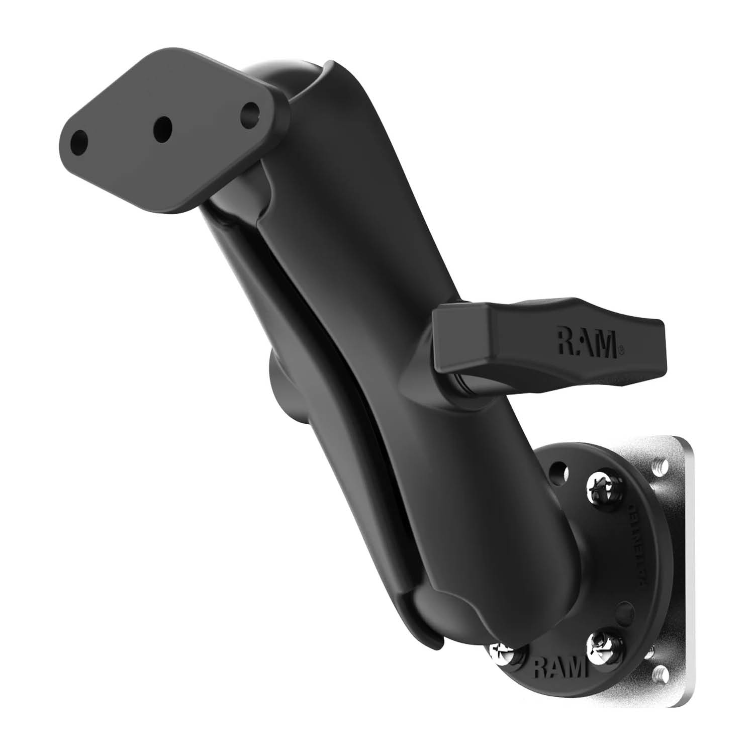 RAM Mounts Set mit Gegenplatte - C-Kugel (1,5 Zoll), mittlerer Verbindungsarm, 4-/2-Loch AMPS