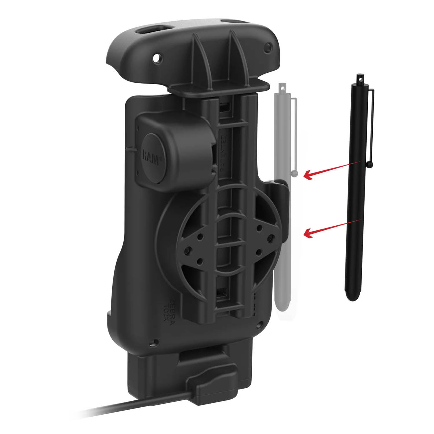 RAM Mounts Form-Fit Halteschale für Zebra TC22 & TC27 - Ohne Rugged Boot - USB-C-Anschluss - 2-Loch AMPS
