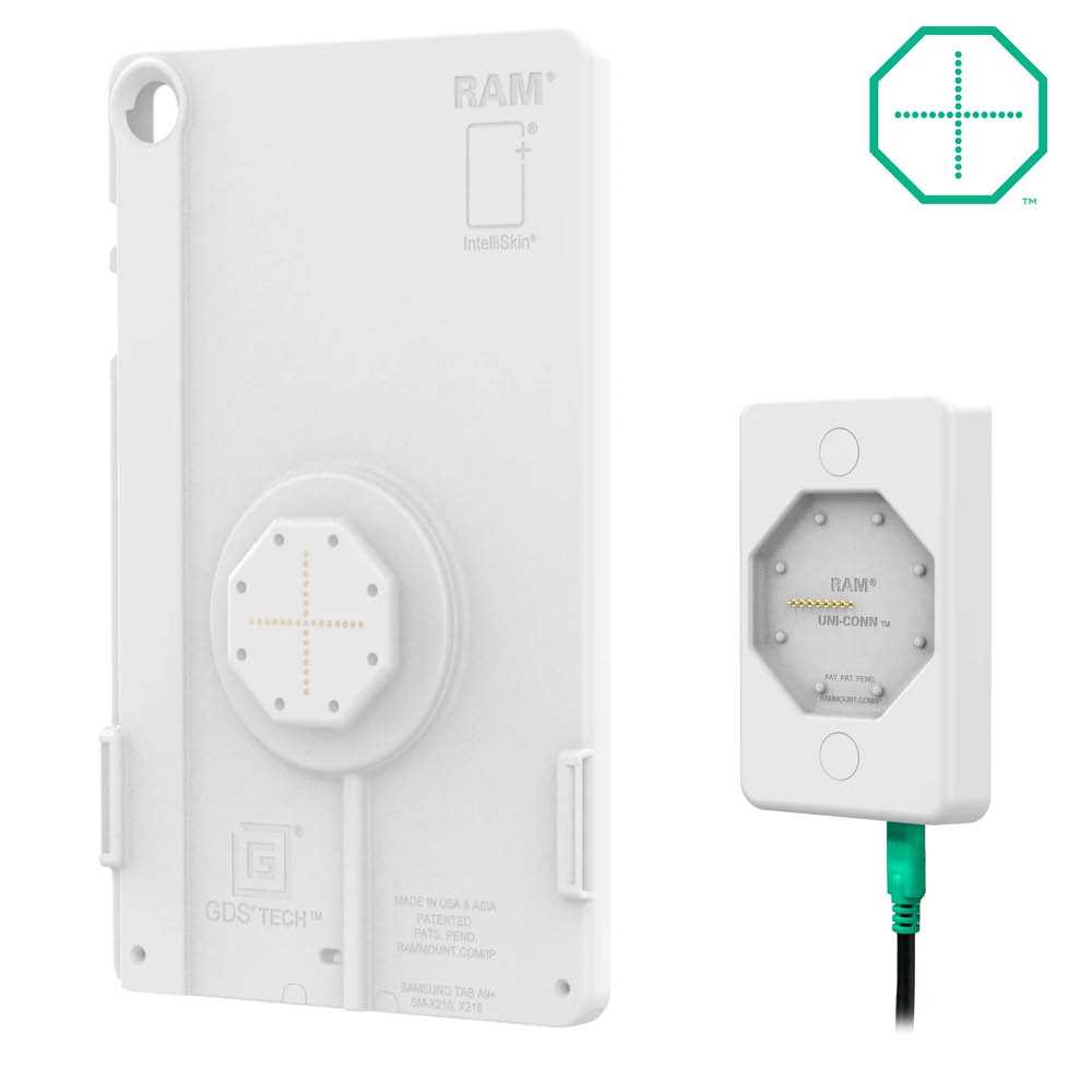 RAM Mounts GDS Uni-Conn Wand-Ladestation mit USB-C-Anschluss - Magnetisch - Hellgrau
