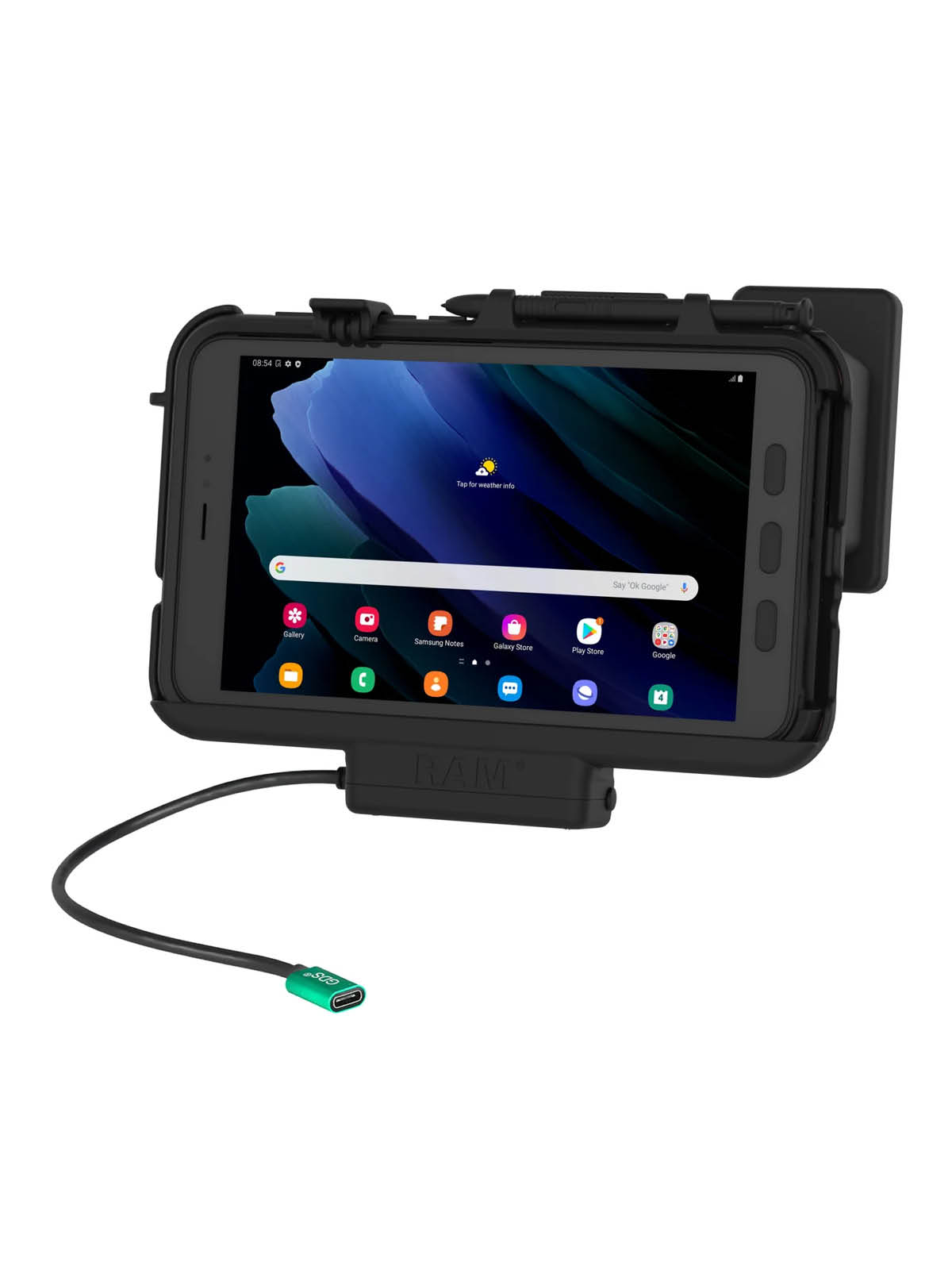 RAM Mounts EZ-Roll'r Halteschale für Samsung Tab Active3 - In OtterBox uniVERSE Schutzhülle - USB-C-Anschluss