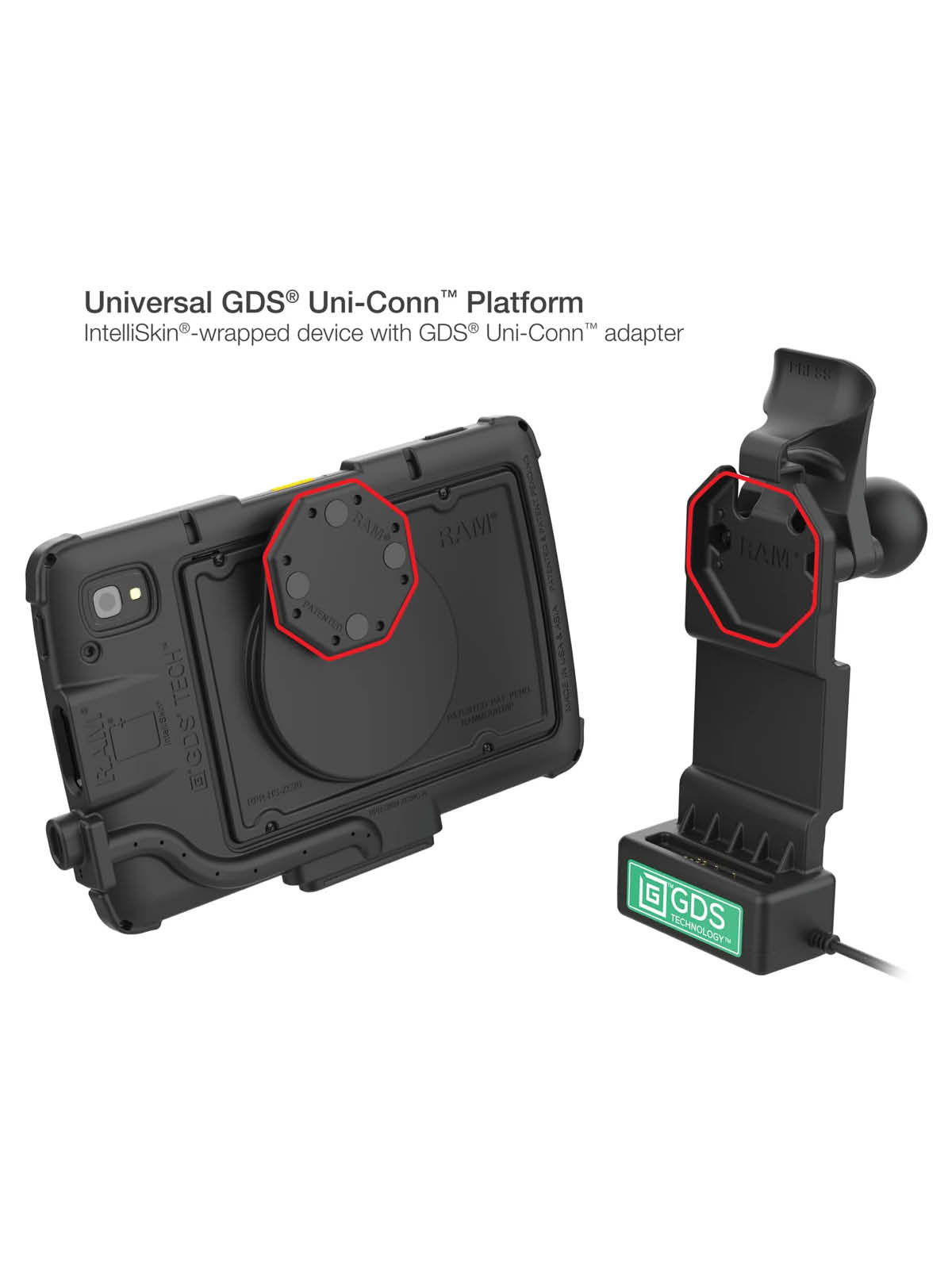 RAM Mounts GDS Uni-Conn Adapterplatte für Zebra ET4x (8 Zoll) Tablets - Schrauben-Set