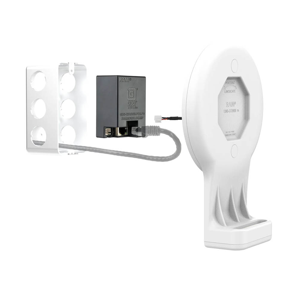 RAM Mounts GDS Uni-Conn Wand-Ladestation - Magnetisch - RJ45-Anschluss - Hellgrau